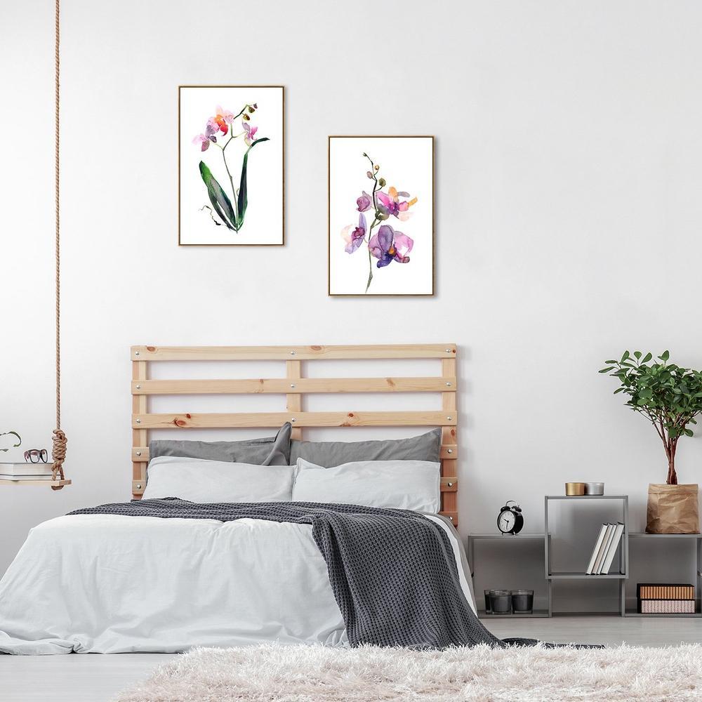 wall-art-print-canvas-poster-framed-Orchid Painting, Watercolour Style, Set Of 2-by-Gioia Wall Art-Gioia Wall Art