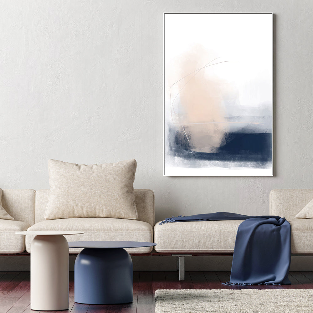 wall-art-print-canvas-poster-framed-Overcome With Blush and Navy-GIOIA-WALL-ART