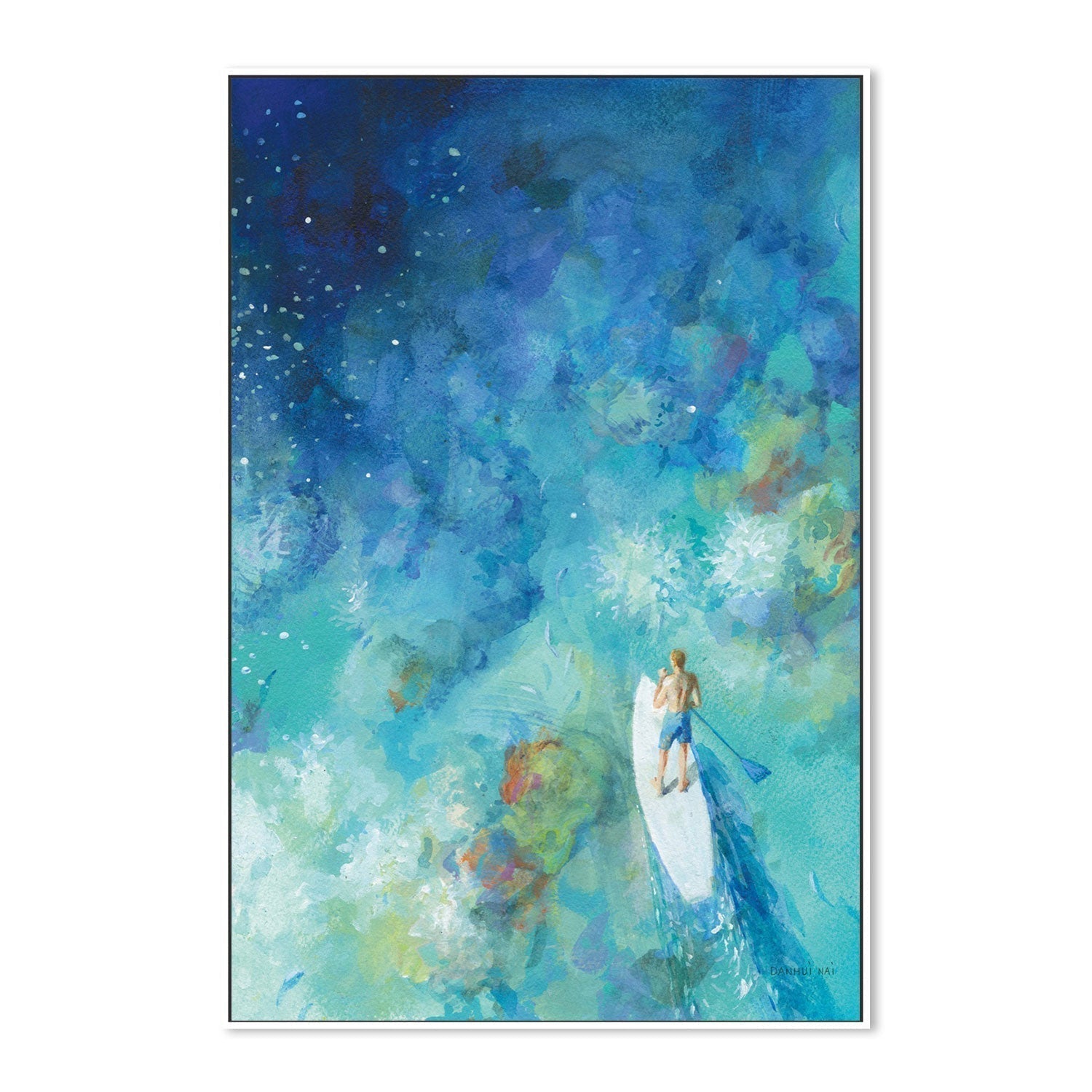 wall-art-print-canvas-poster-framed-Paddle Board Exploring, Style A-by-Danhui Nai-Gioia Wall Art