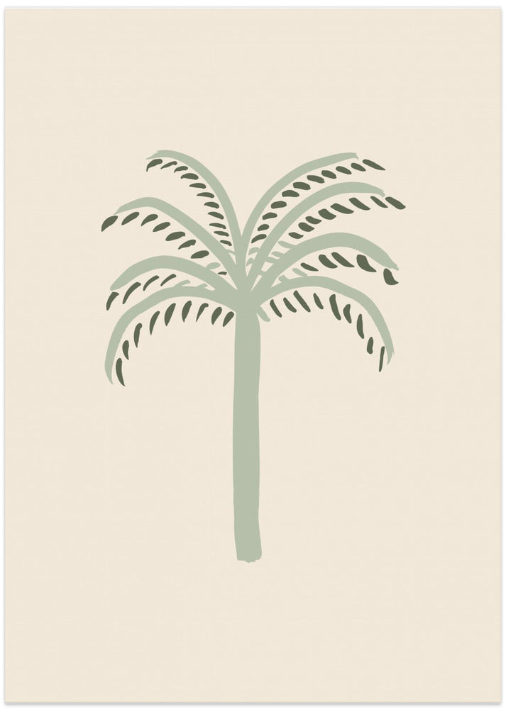 wall-art-print-canvas-poster-framed-Palm Beige and Green-1