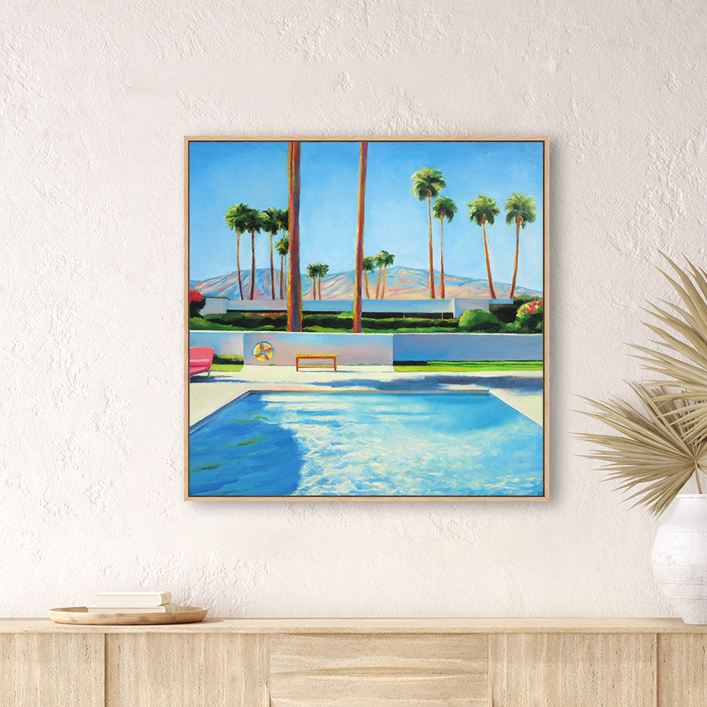 wall-art-print-canvas-poster-framed-Palm Springs Pool-by-Ieva Baklane-Gioia Wall Art