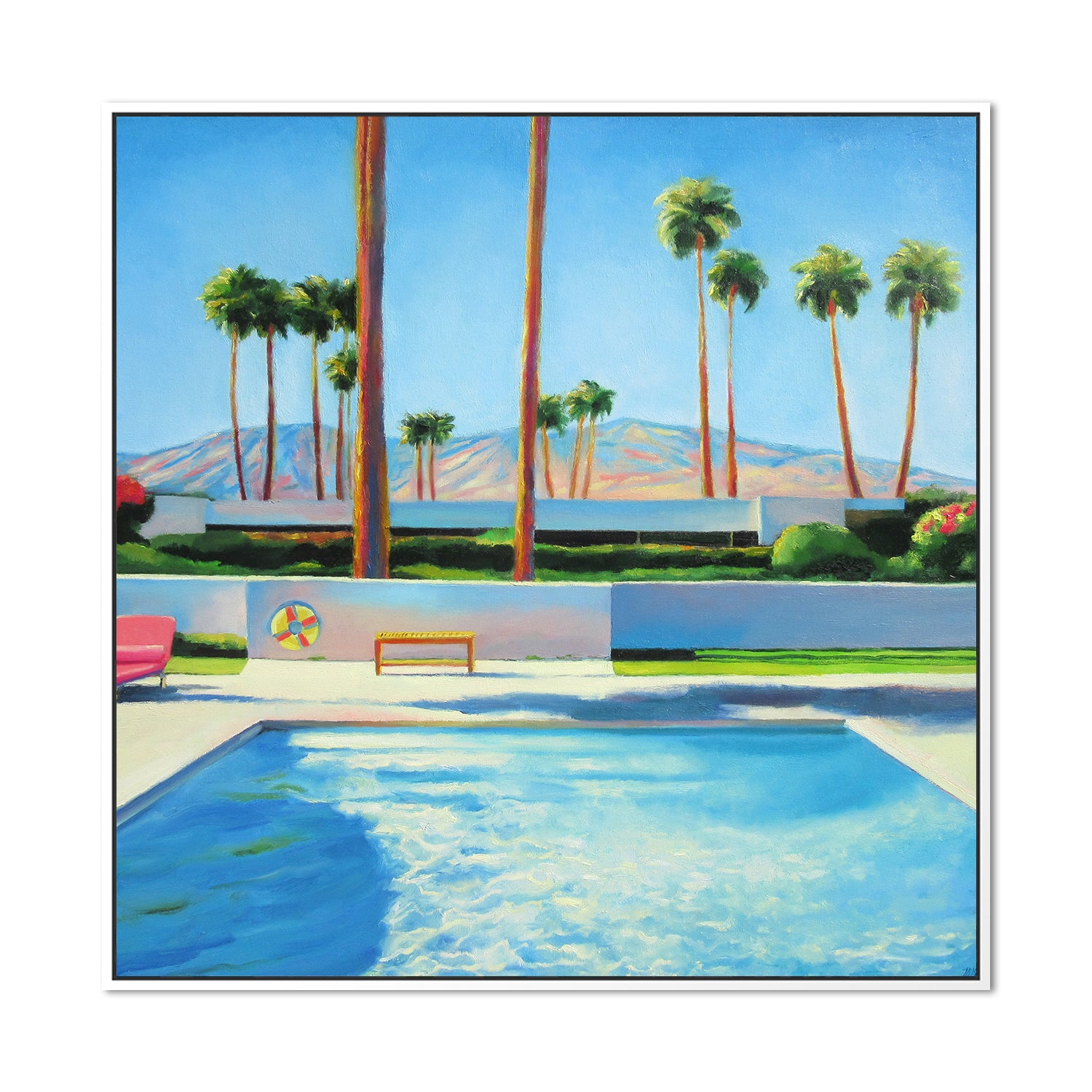 wall-art-print-canvas-poster-framed-Palm Springs Pool-by-Ieva Baklane-Gioia Wall Art