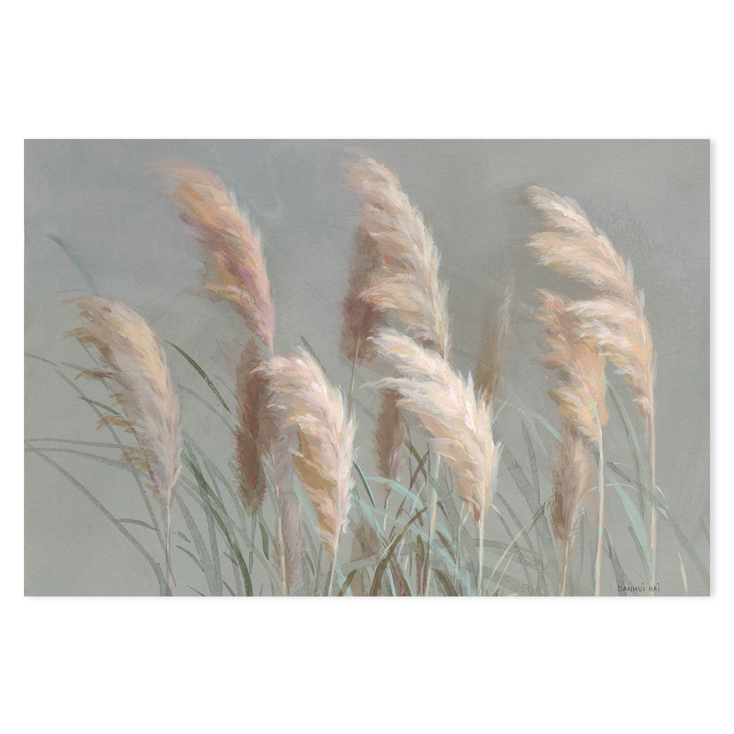 wall-art-print-canvas-poster-framed-Pampas Grasses on Gray-by-Danhui Nai-Gioia Wall Art