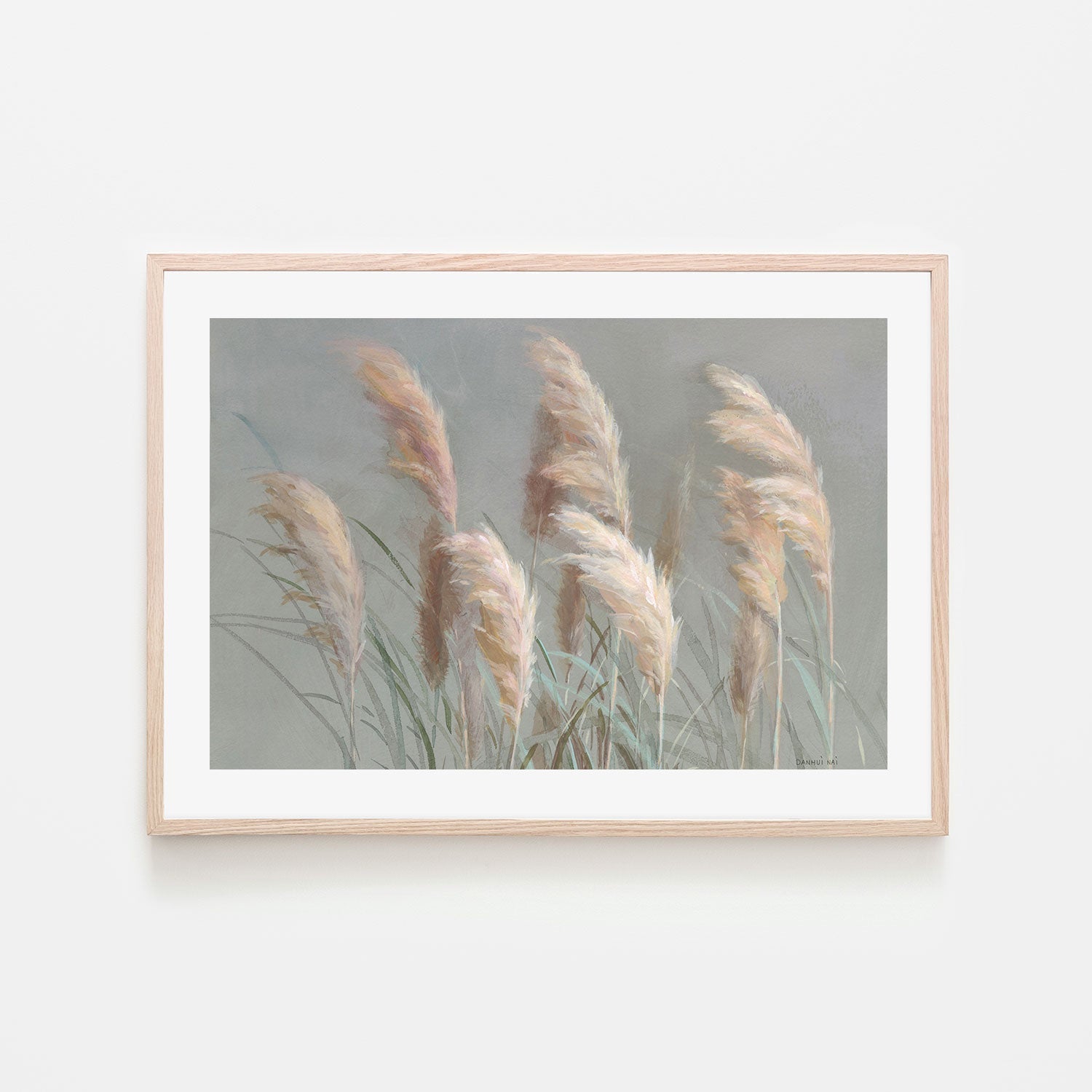 wall-art-print-canvas-poster-framed-Pampas Grasses on Gray-by-Danhui Nai-Gioia Wall Art