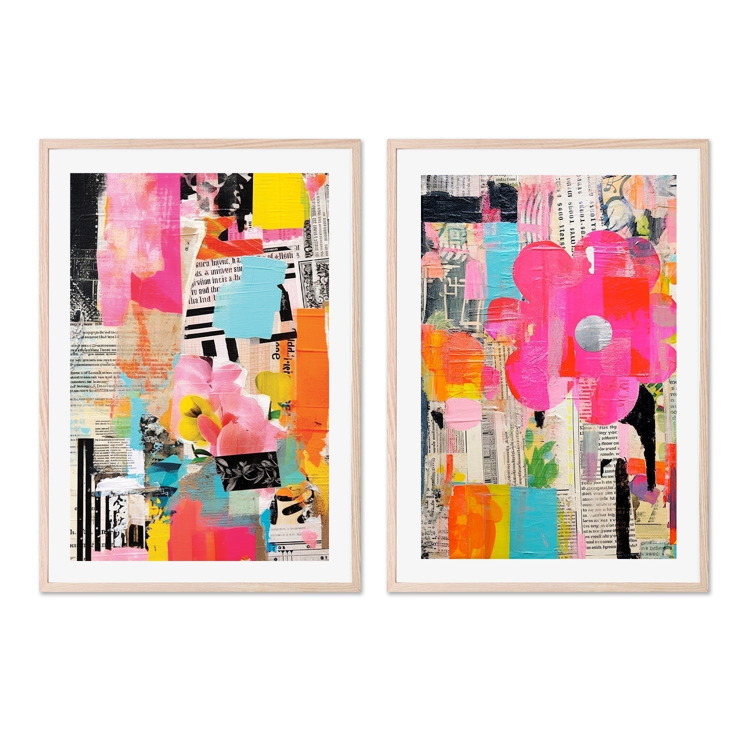 wall-art-print-canvas-poster-framed-Paper Snippets, Style B & C, Set Of 2 , By Treechild-GIOIA-WALL-ART