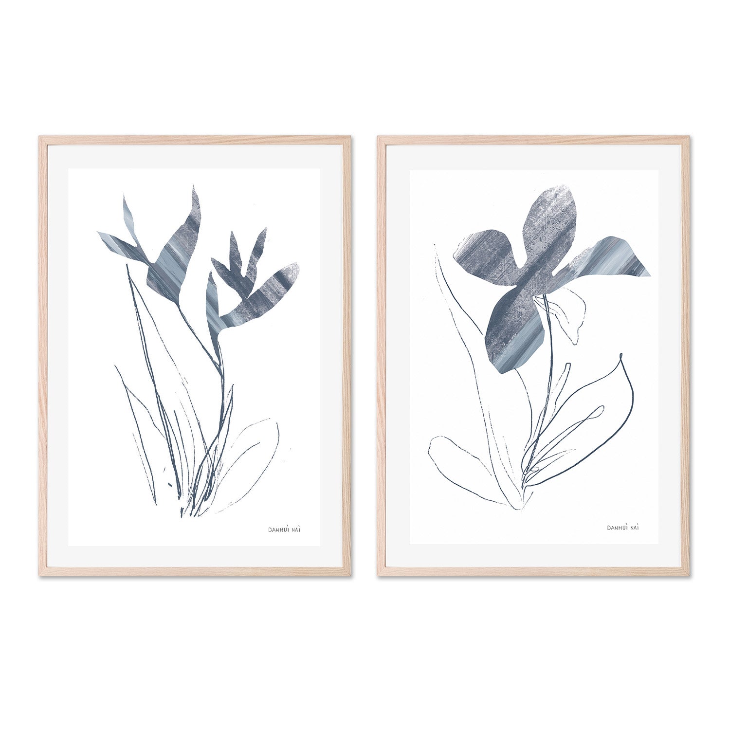 wall-art-print-canvas-poster-framed-Paradise Blue, Style A & B, Set Of 2 , By Danhui Nai-6