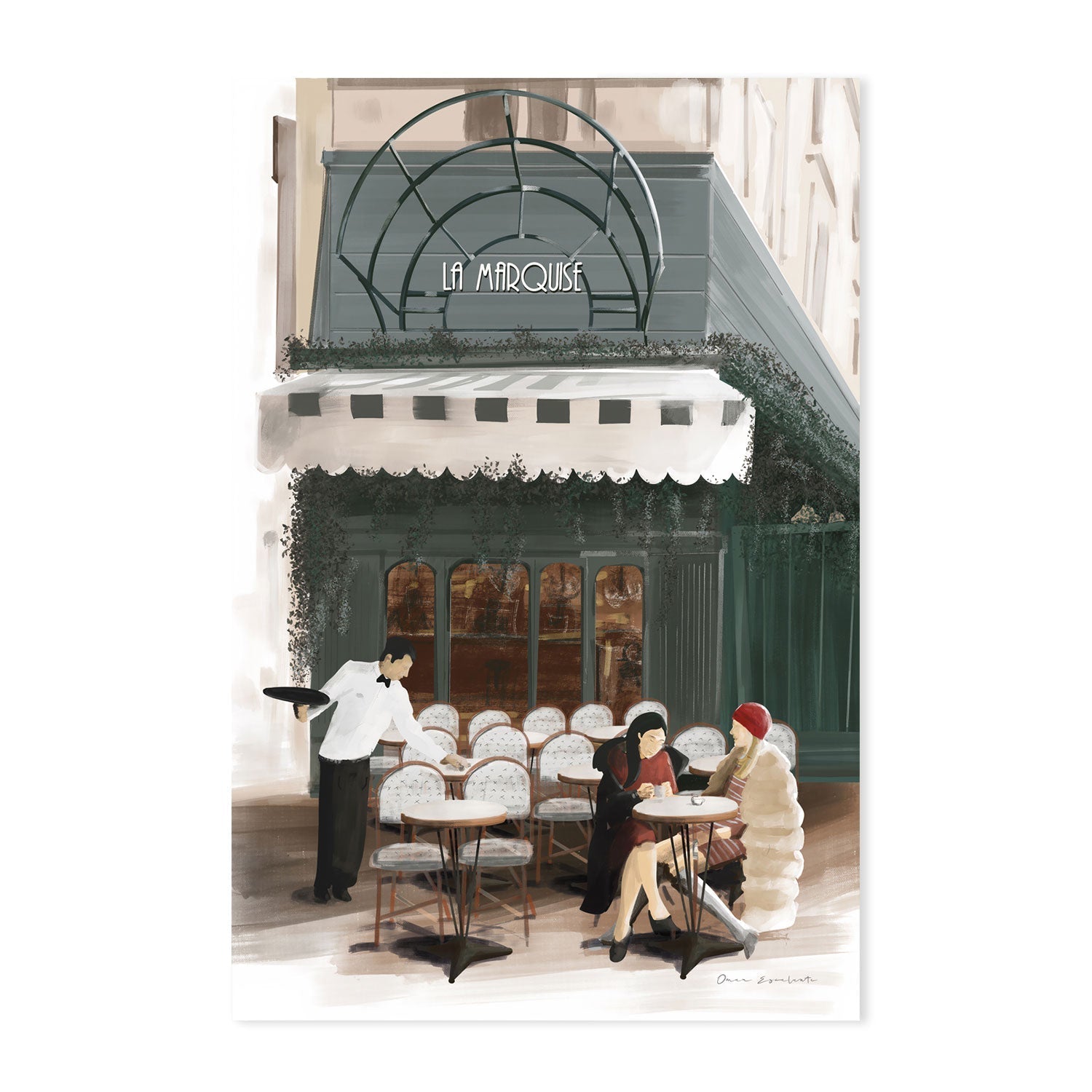 wall-art-print-canvas-poster-framed-Paris Bistro , By Omar Escalante-GIOIA-WALL-ART