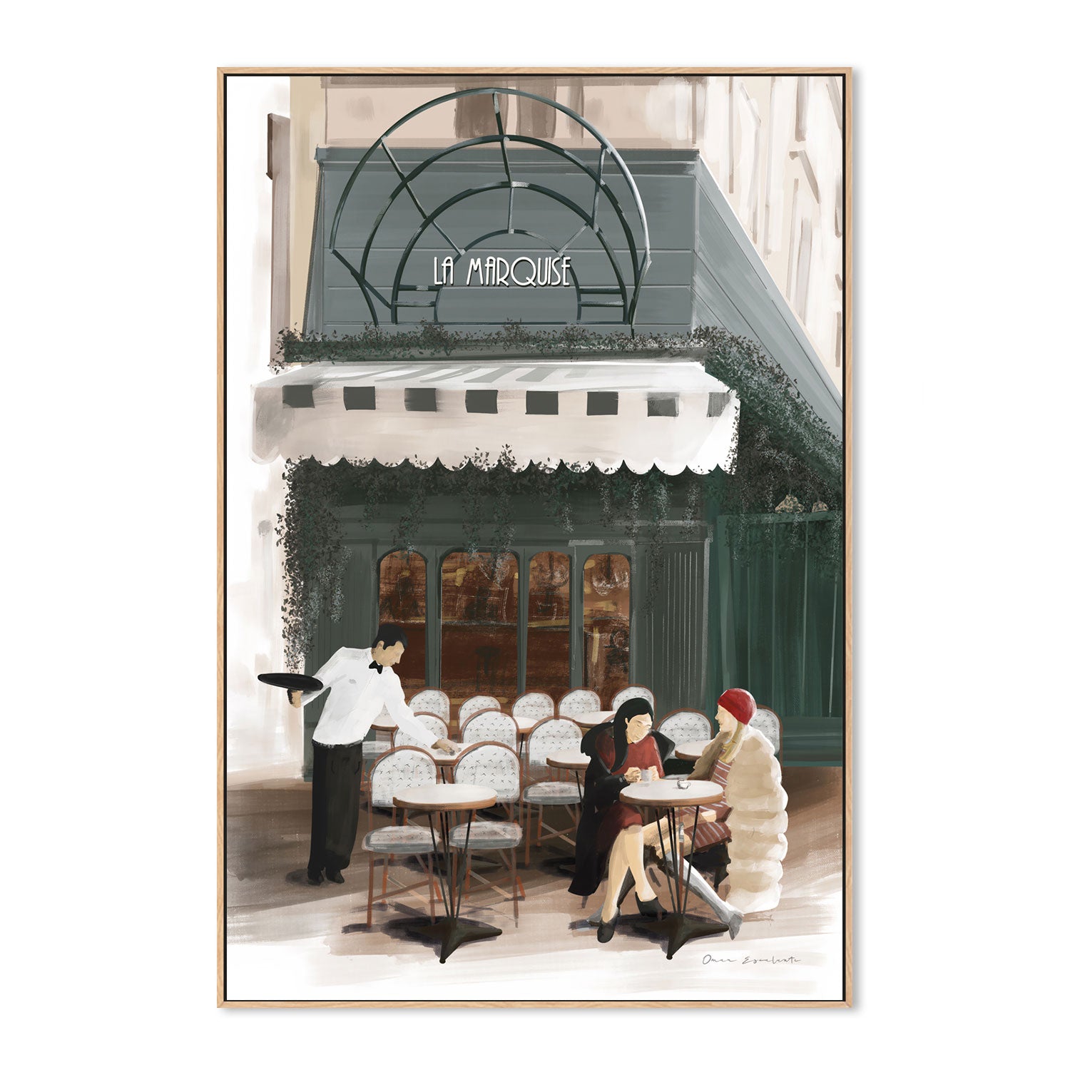 wall-art-print-canvas-poster-framed-Paris Bistro , By Omar Escalante-GIOIA-WALL-ART