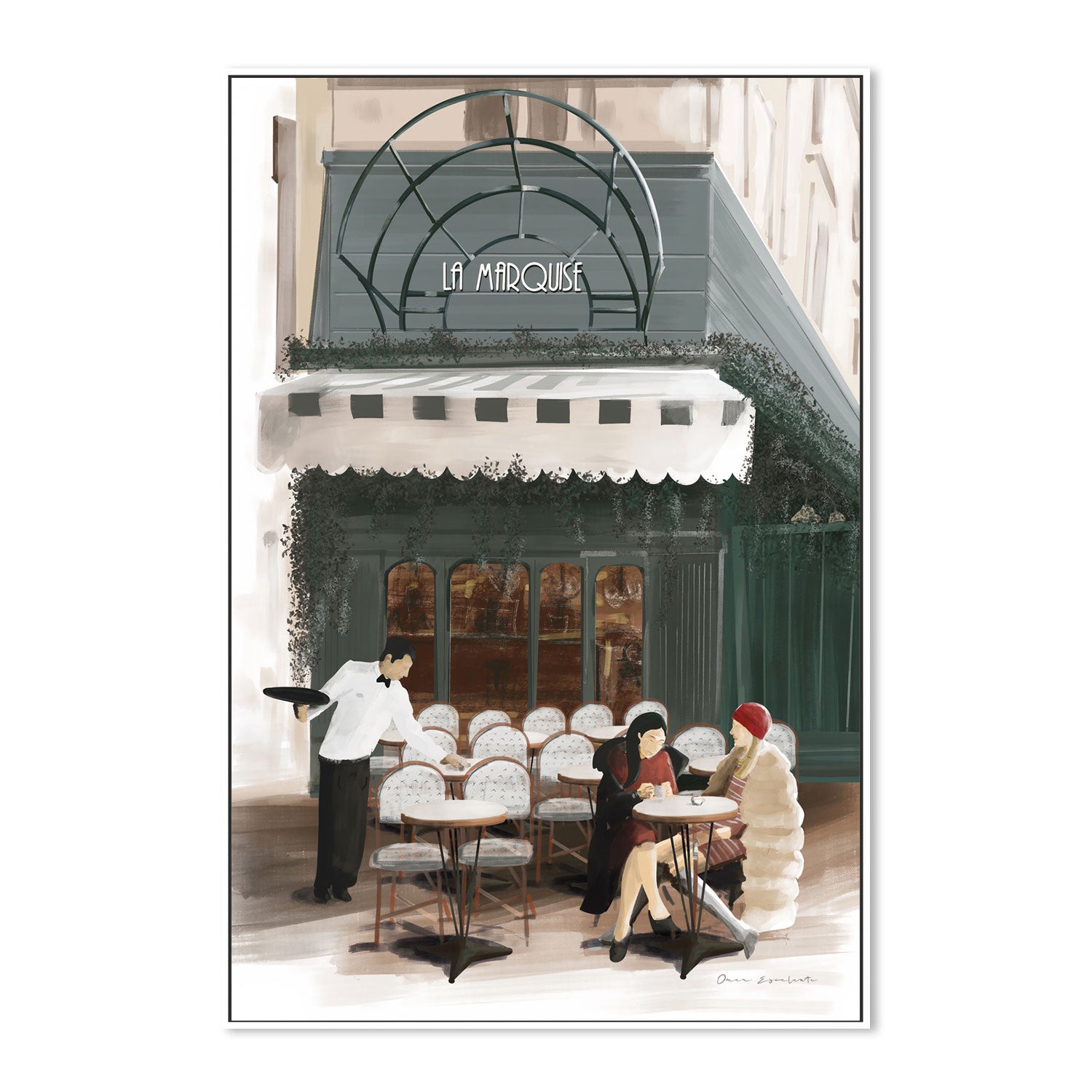 wall-art-print-canvas-poster-framed-Paris Bistro , By Omar Escalante-GIOIA-WALL-ART