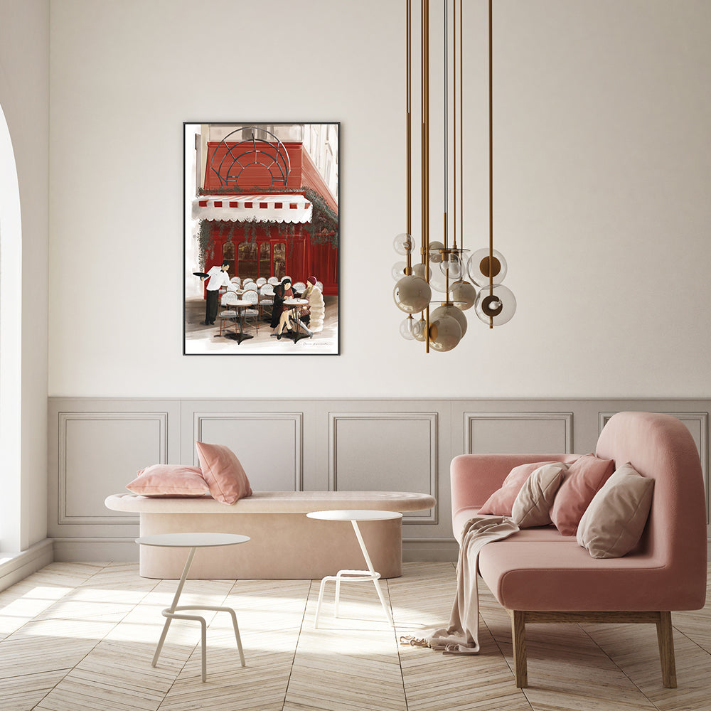 wall-art-print-canvas-poster-framed-Paris Bistro Red , By Omar Escalante-GIOIA-WALL-ART