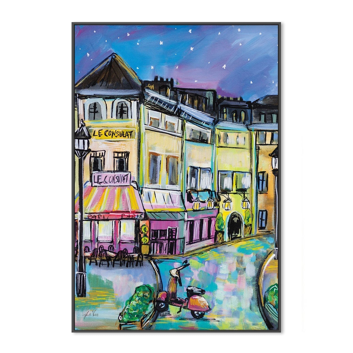 wall-art-print-canvas-poster-framed-Paris Evening, Style A-by-Jeanette Vertentes-Gioia Wall Art