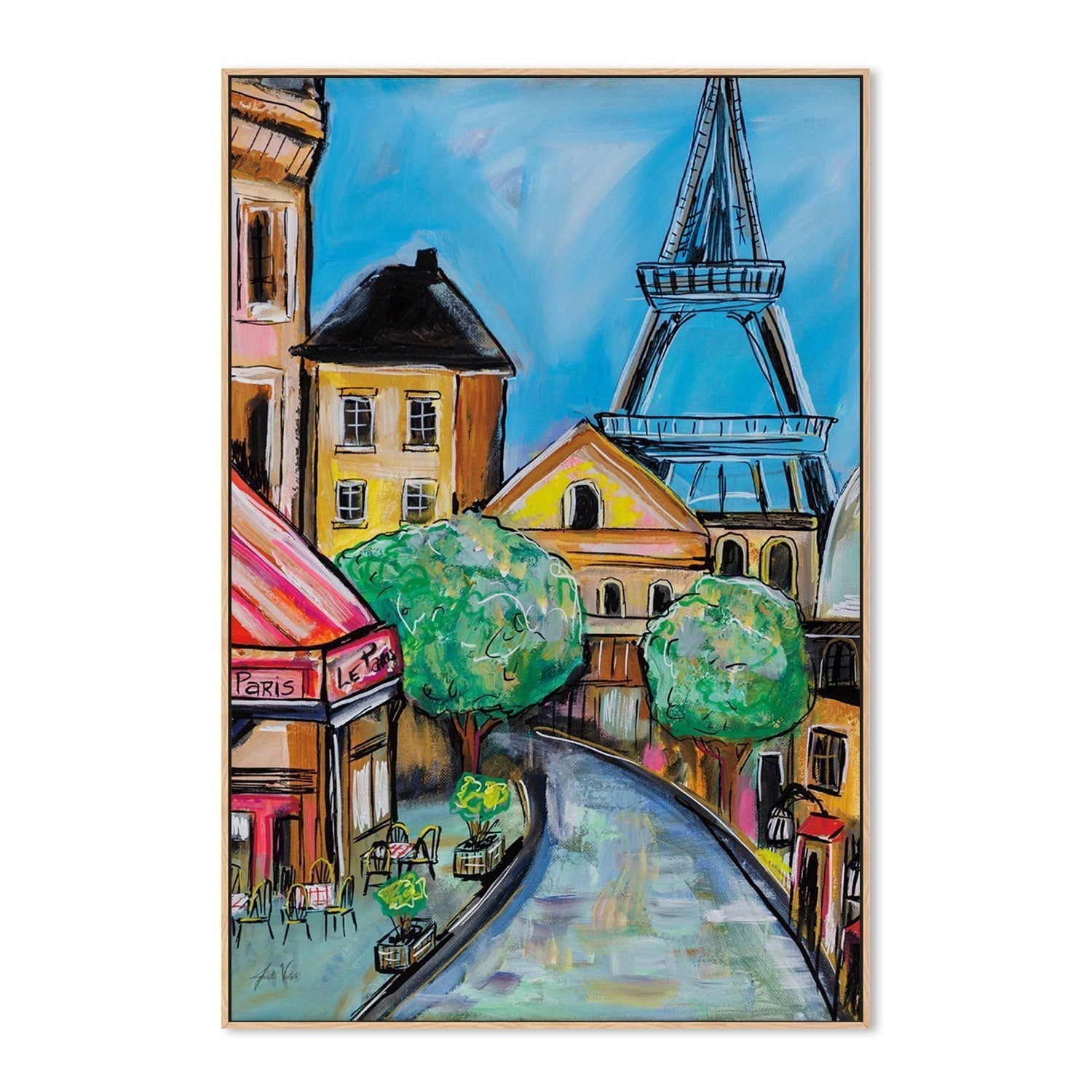 wall-art-print-canvas-poster-framed-Paris Evening, Style B-by-Jeanette Vertentes-Gioia Wall Art