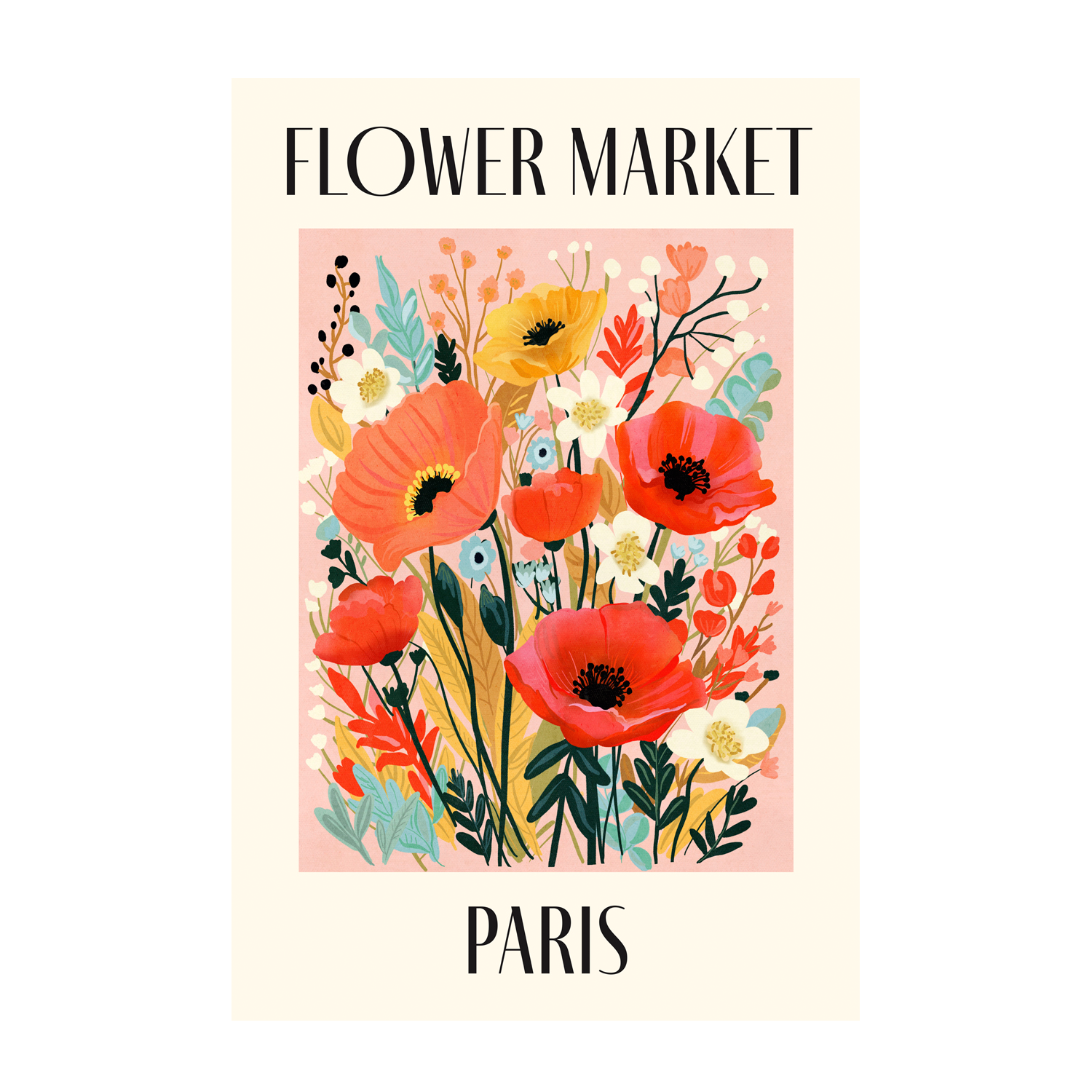 wall-art-print-canvas-poster-framed-Paris, Flower Market , By Lia Nell-1