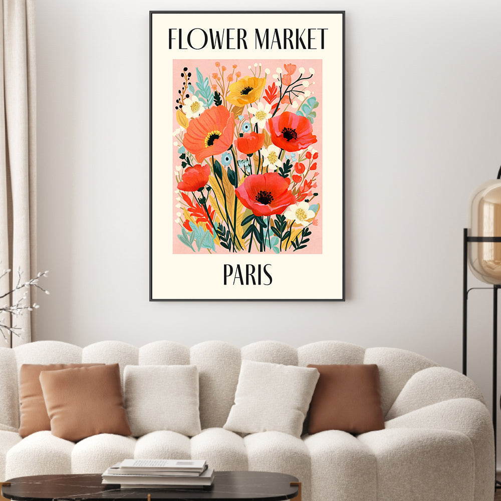 wall-art-print-canvas-poster-framed-Paris, Flower Market , By Lia Nell-2