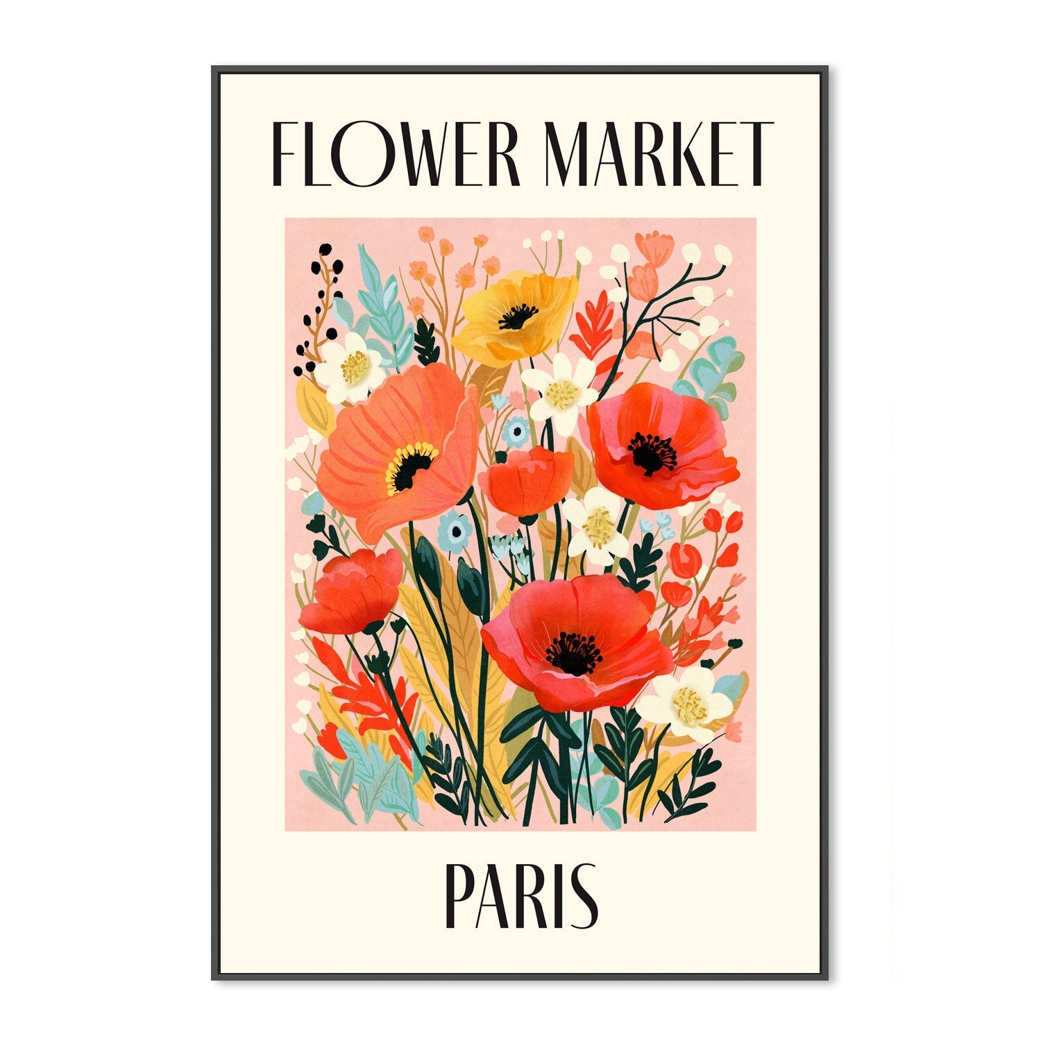 wall-art-print-canvas-poster-framed-Paris, Flower Market , By Lia Nell-3