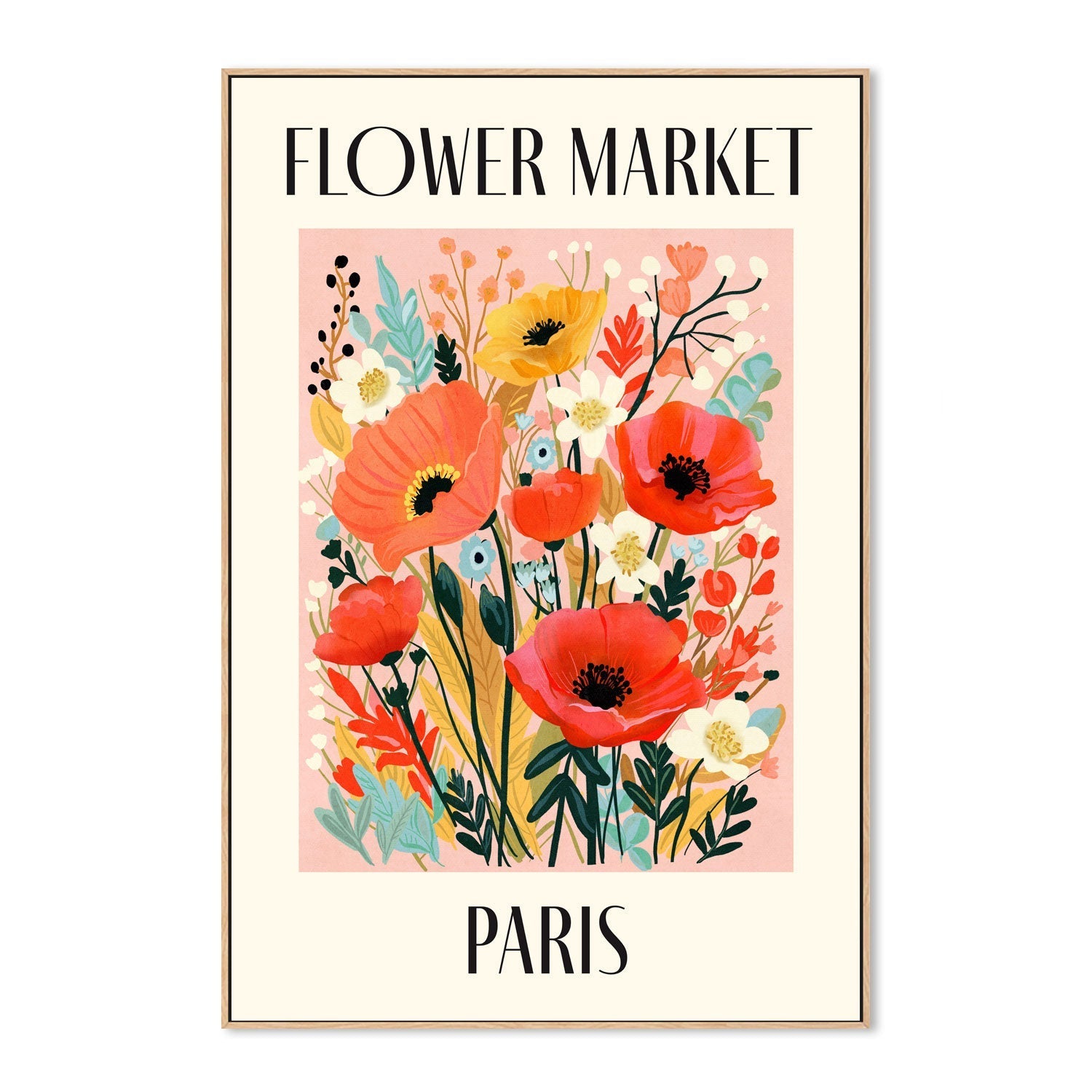 wall-art-print-canvas-poster-framed-Paris, Flower Market , By Lia Nell-4