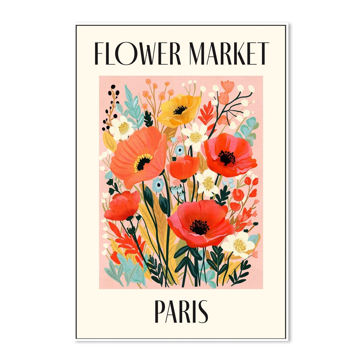 wall-art-print-canvas-poster-framed-Paris, Flower Market , By Lia Nell-5