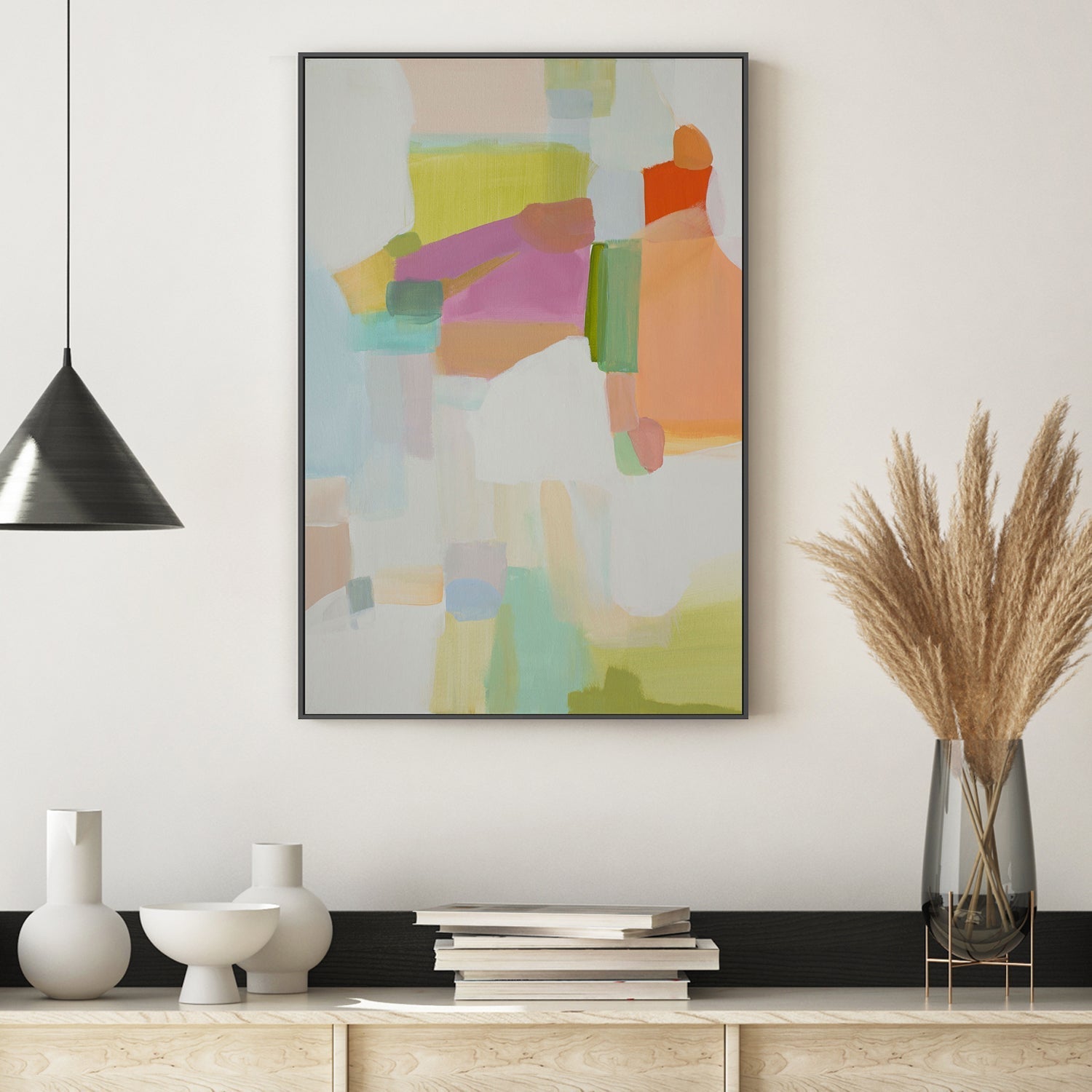 wall-art-print-canvas-poster-framed-Pastel Abstract, Style B , By Jenny Westenhofer Art-2