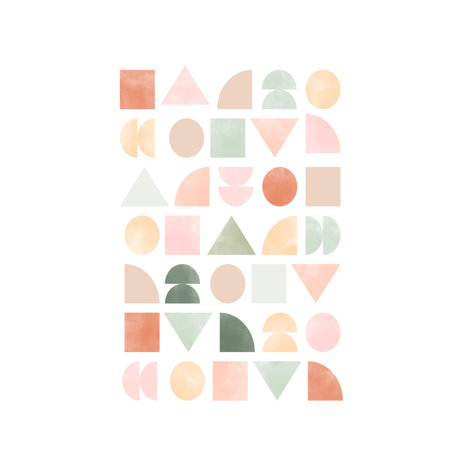 wall-art-print-canvas-poster-framed-Pastel Assorted Shapes , By Elena Ristova-GIOIA-WALL-ART