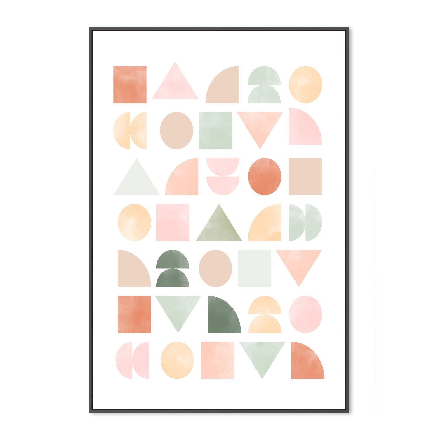 wall-art-print-canvas-poster-framed-Pastel Assorted Shapes , By Elena Ristova-GIOIA-WALL-ART