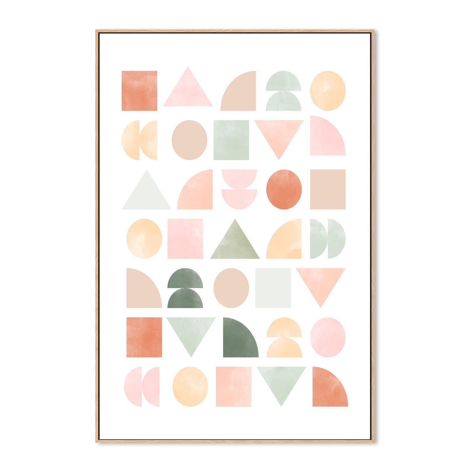 wall-art-print-canvas-poster-framed-Pastel Assorted Shapes , By Elena Ristova-GIOIA-WALL-ART