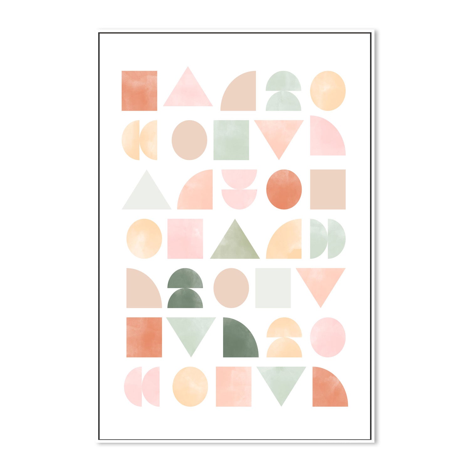 wall-art-print-canvas-poster-framed-Pastel Assorted Shapes , By Elena Ristova-GIOIA-WALL-ART