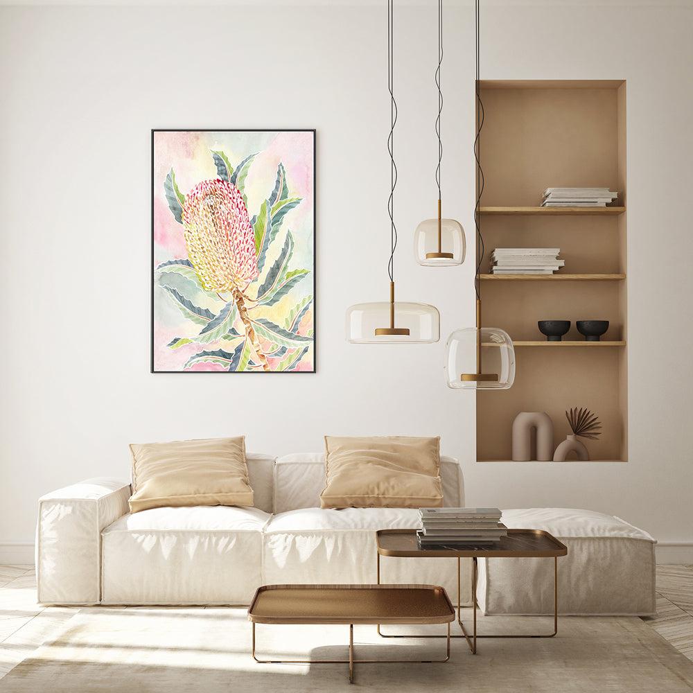 wall-art-print-canvas-poster-framed-Pastel Banksia , By Jessie Mitchelson-GIOIA-WALL-ART