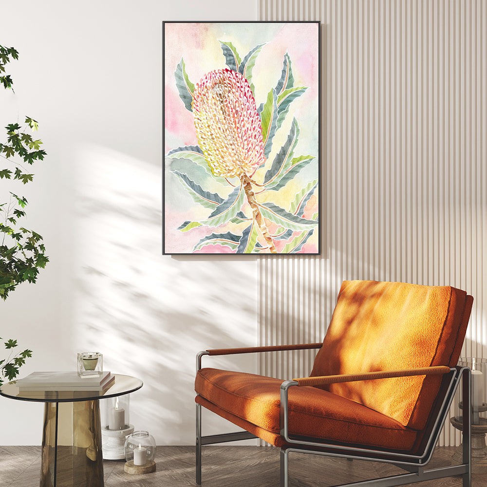 wall-art-print-canvas-poster-framed-Pastel Banksia , By Jessie Mitchelson-GIOIA-WALL-ART