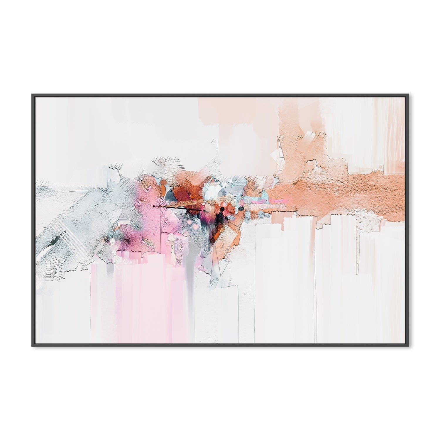 wall-art-print-canvas-poster-framed-Pastel Blue and Pink Abstract-by-Gioia Wall Art-Gioia Wall Art