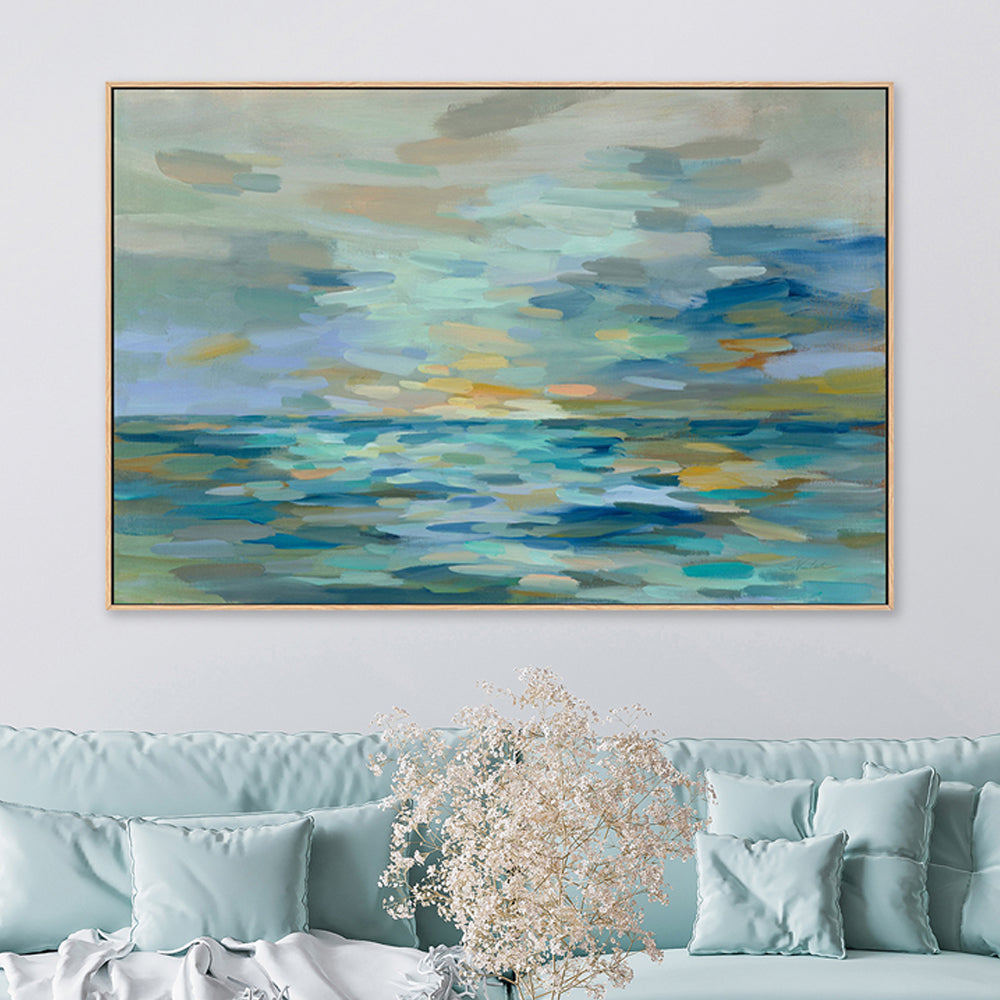 wall-art-print-canvas-poster-framed-Pastel Blue Sea-by-Silvia Vassileva-Gioia Wall Art