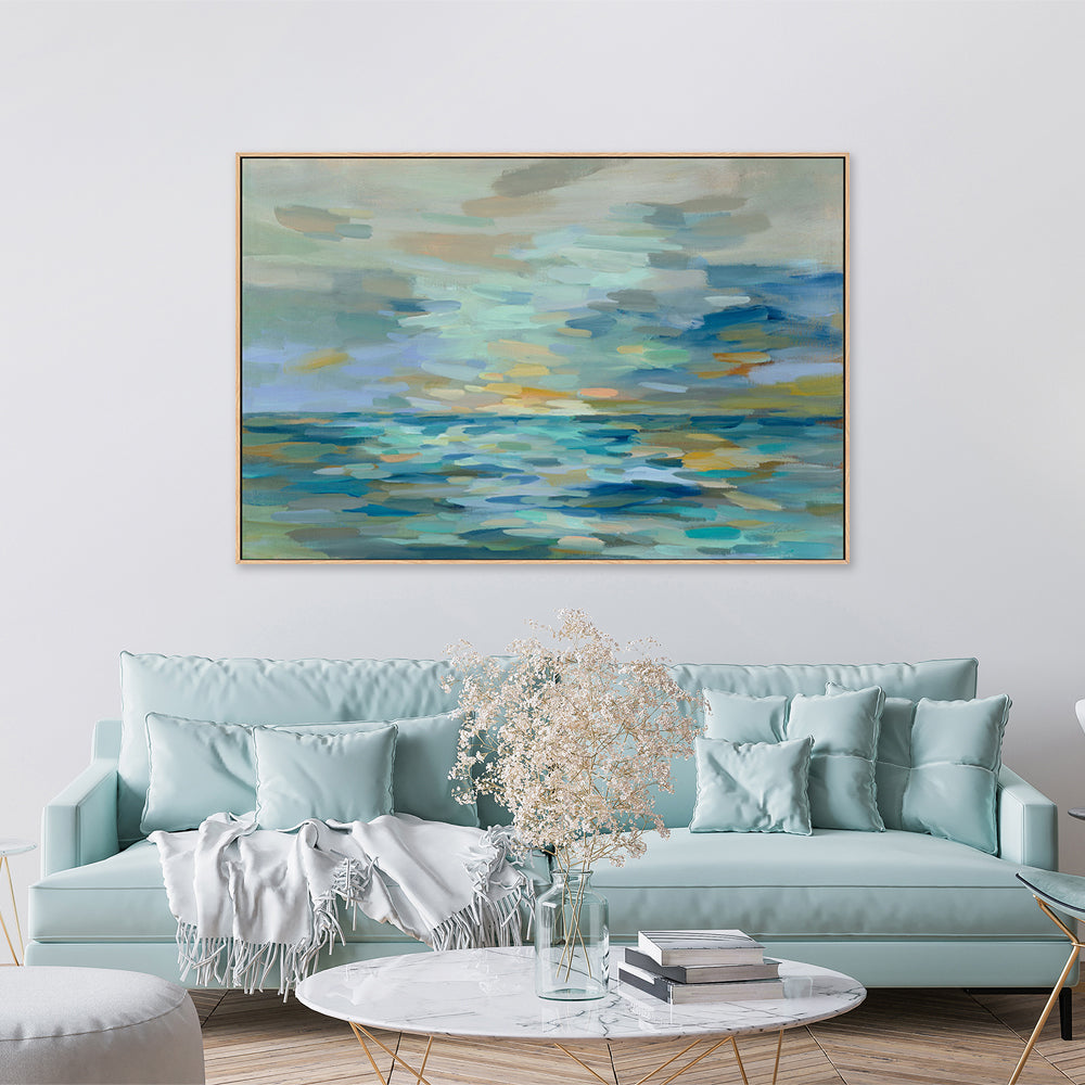 wall-art-print-canvas-poster-framed-Pastel Blue Sea-by-Silvia Vassileva-Gioia Wall Art