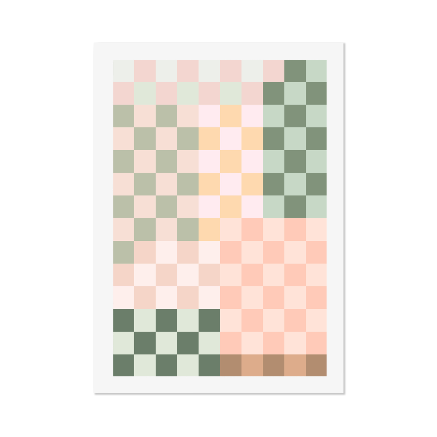 wall-art-print-canvas-poster-framed-Pastel Checkered Pattern , By Elena Ristova-GIOIA-WALL-ART