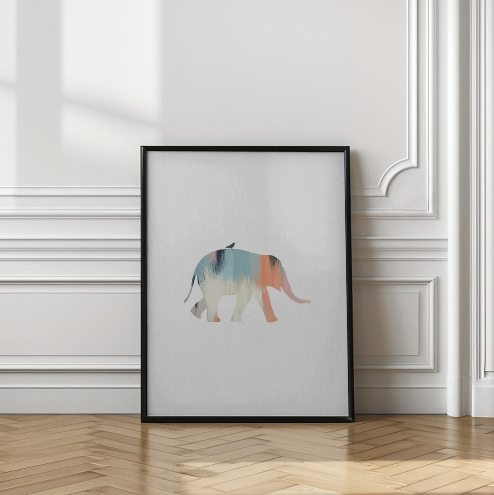 wall-art-print-canvas-poster-framed-Pastel Elephant , By Orara Studio-2