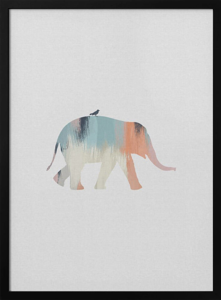 wall-art-print-canvas-poster-framed-Pastel Elephant , By Orara Studio-3