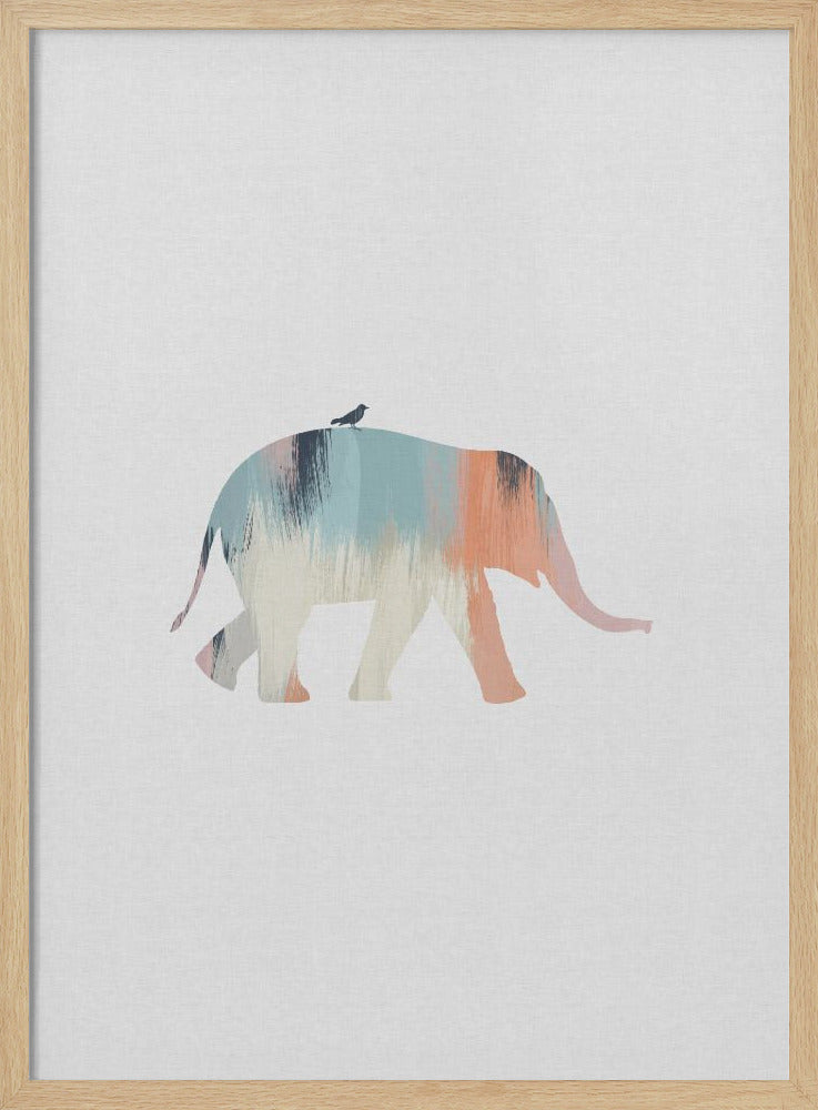 wall-art-print-canvas-poster-framed-Pastel Elephant , By Orara Studio-4