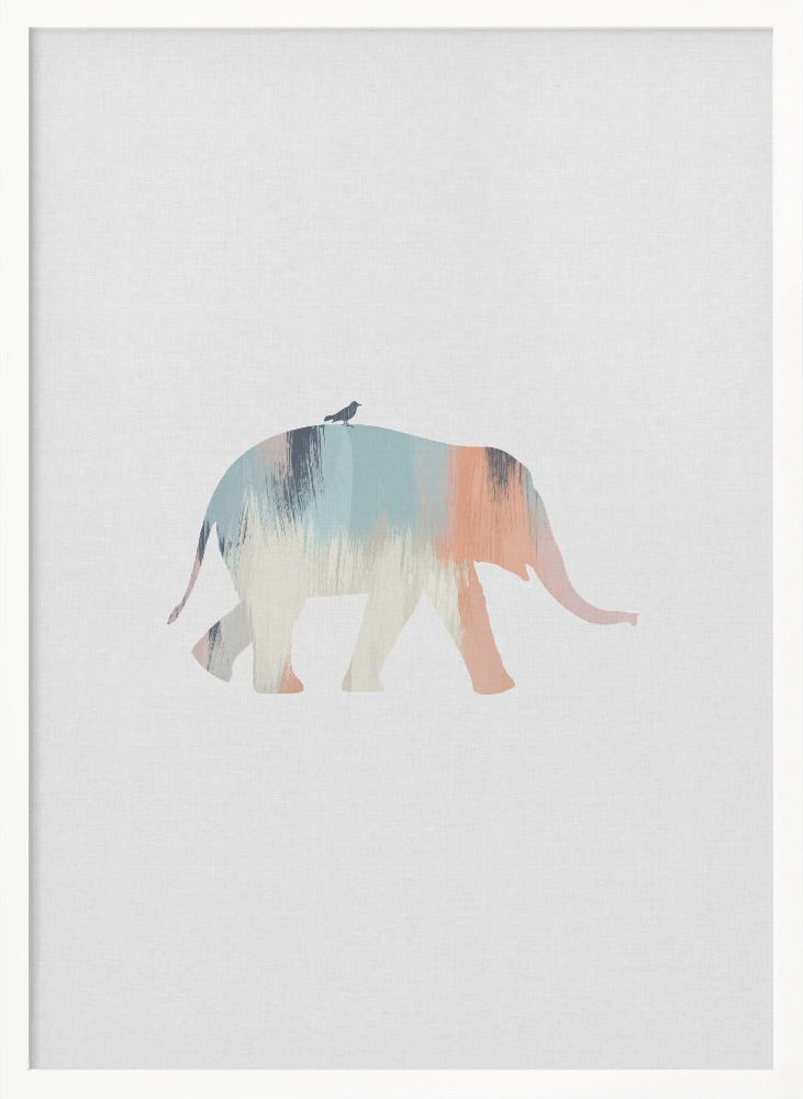 wall-art-print-canvas-poster-framed-Pastel Elephant , By Orara Studio-5