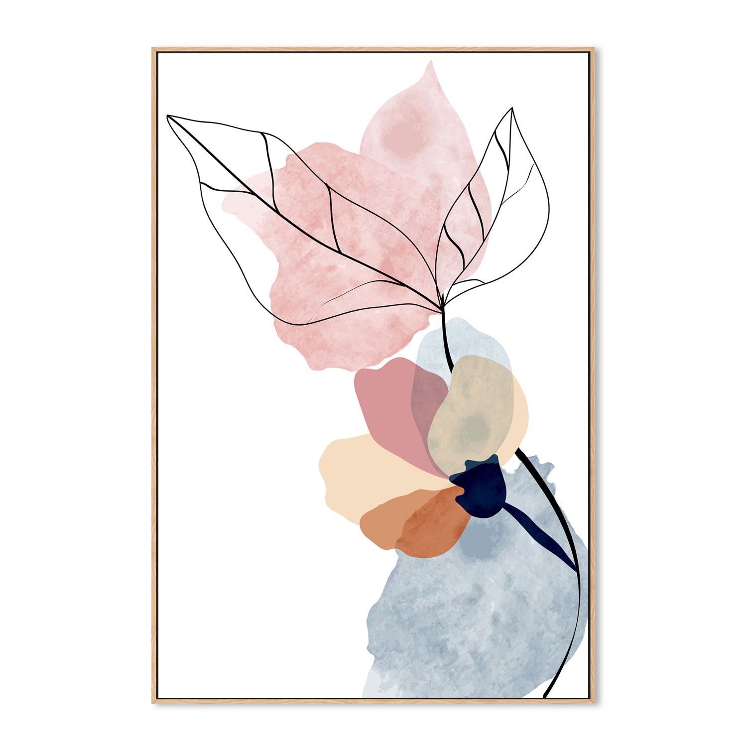 wall-art-print-canvas-poster-framed-Pastel Floral Branch, Style C-GIOIA-WALL-ART