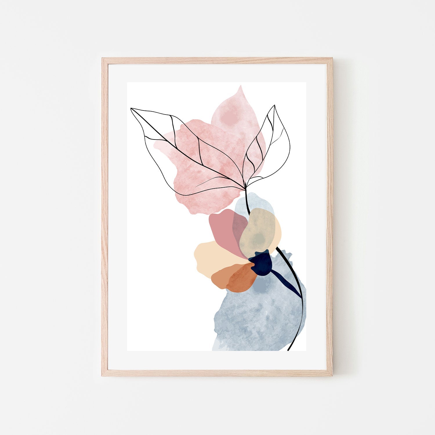 wall-art-print-canvas-poster-framed-Pastel Floral Branch, Style C-GIOIA-WALL-ART