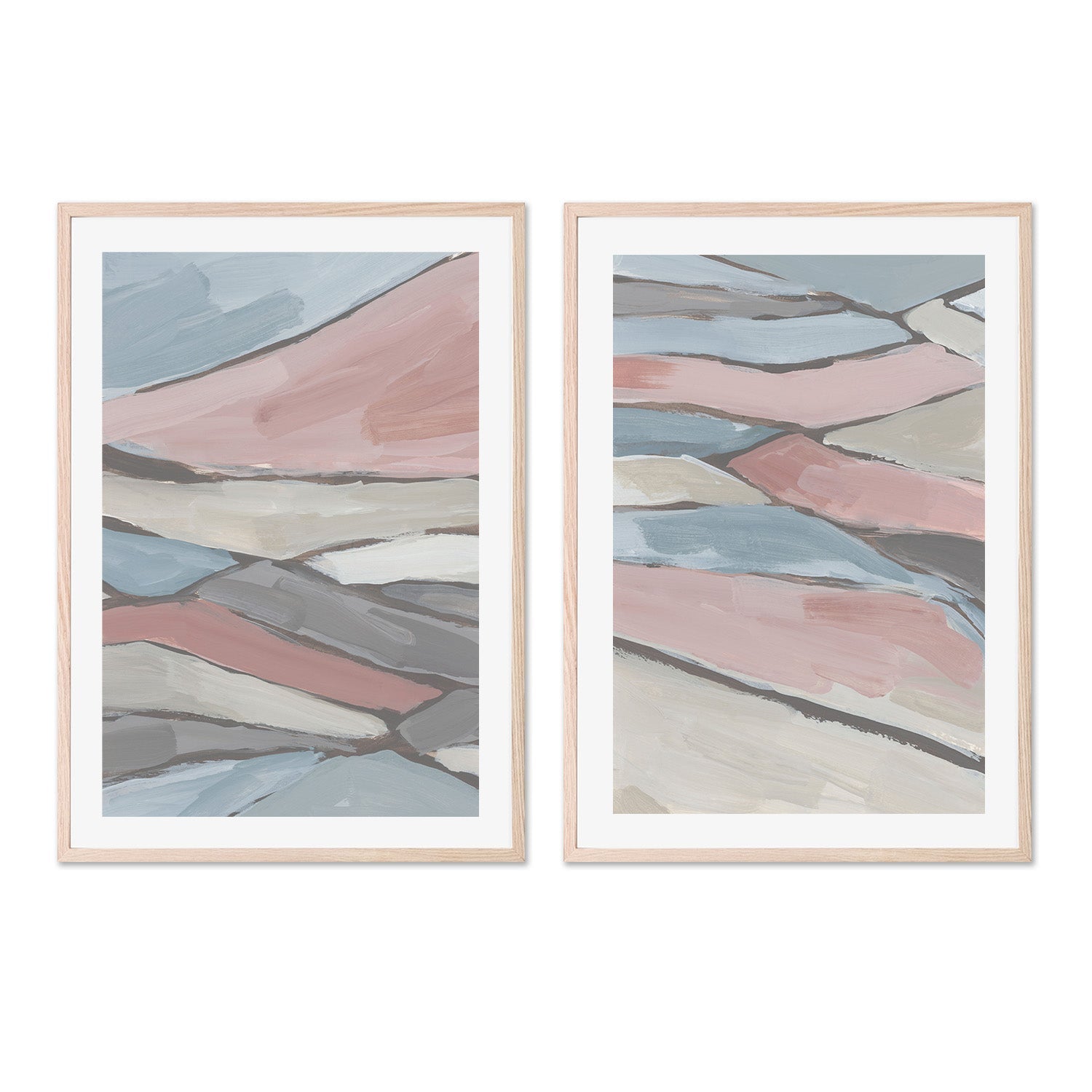 wall-art-print-canvas-poster-framed-Pastel Fragments, Style A & B, Set Of 2 , By Emily Wood-6