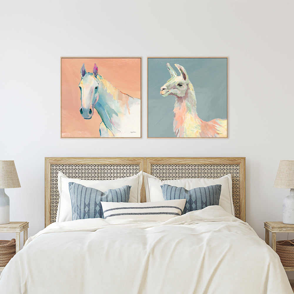 Pastel Horse & Llama, Set Of 2 , By Avery Tillmon