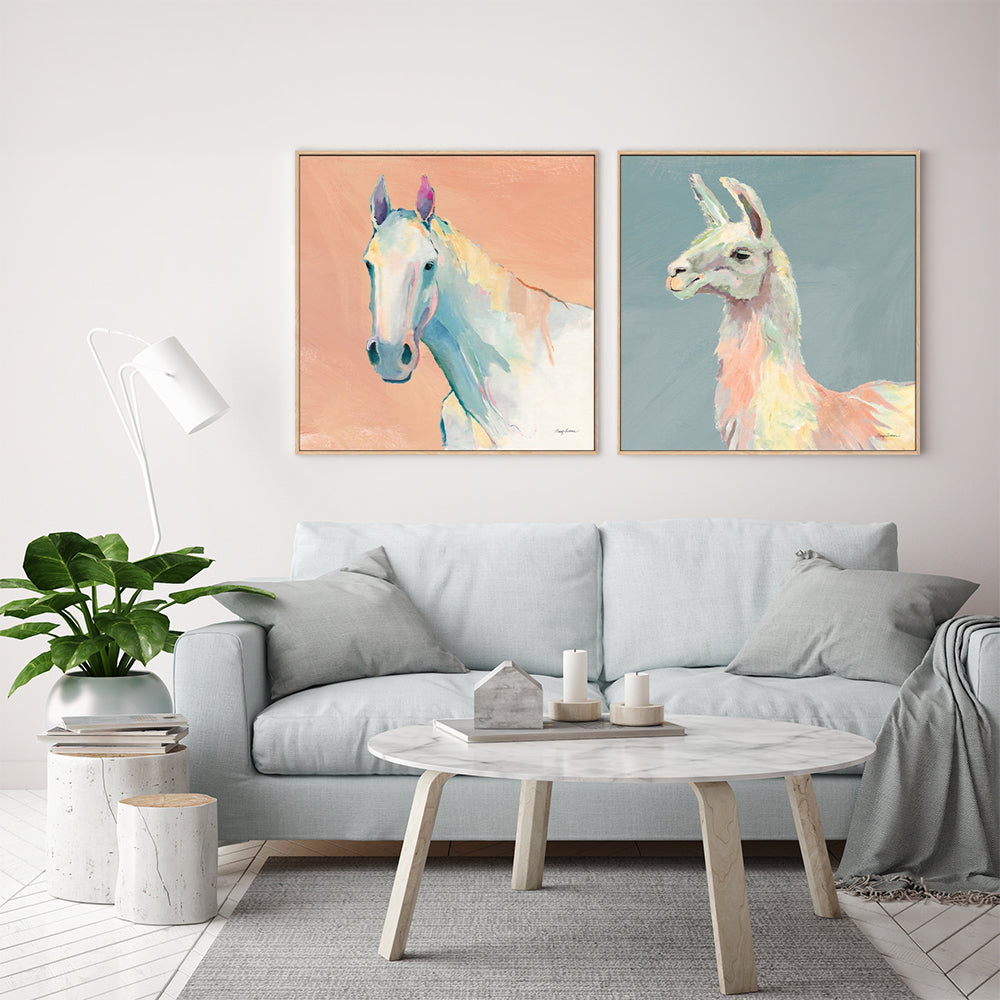 Pastel Horse & Llama, Set Of 2 , By Avery Tillmon