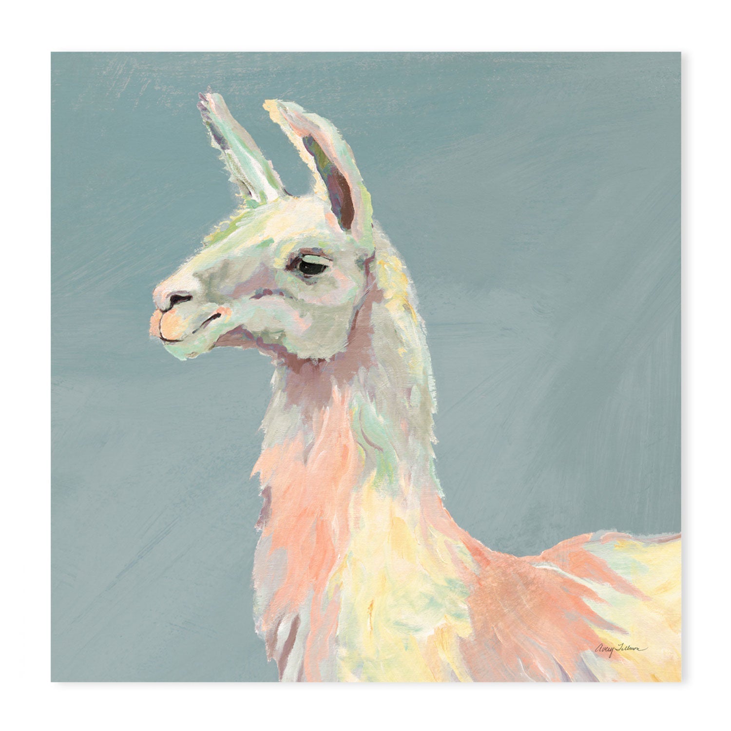 wall-art-print-canvas-poster-framed-Pastel Llama, Style C , By Avery Tilmon-GIOIA-WALL-ART