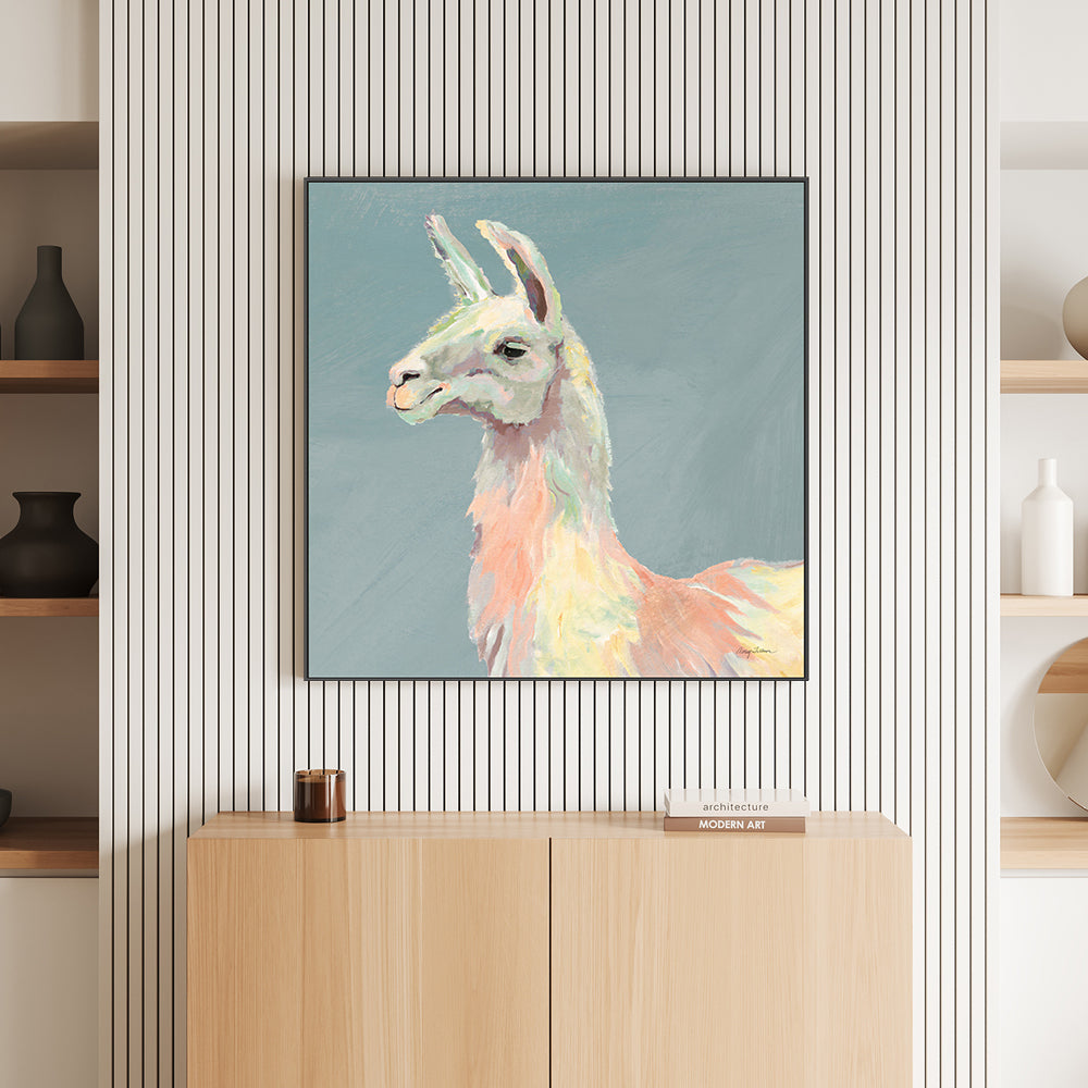 wall-art-print-canvas-poster-framed-Pastel Llama, Style C , By Avery Tilmon-GIOIA-WALL-ART