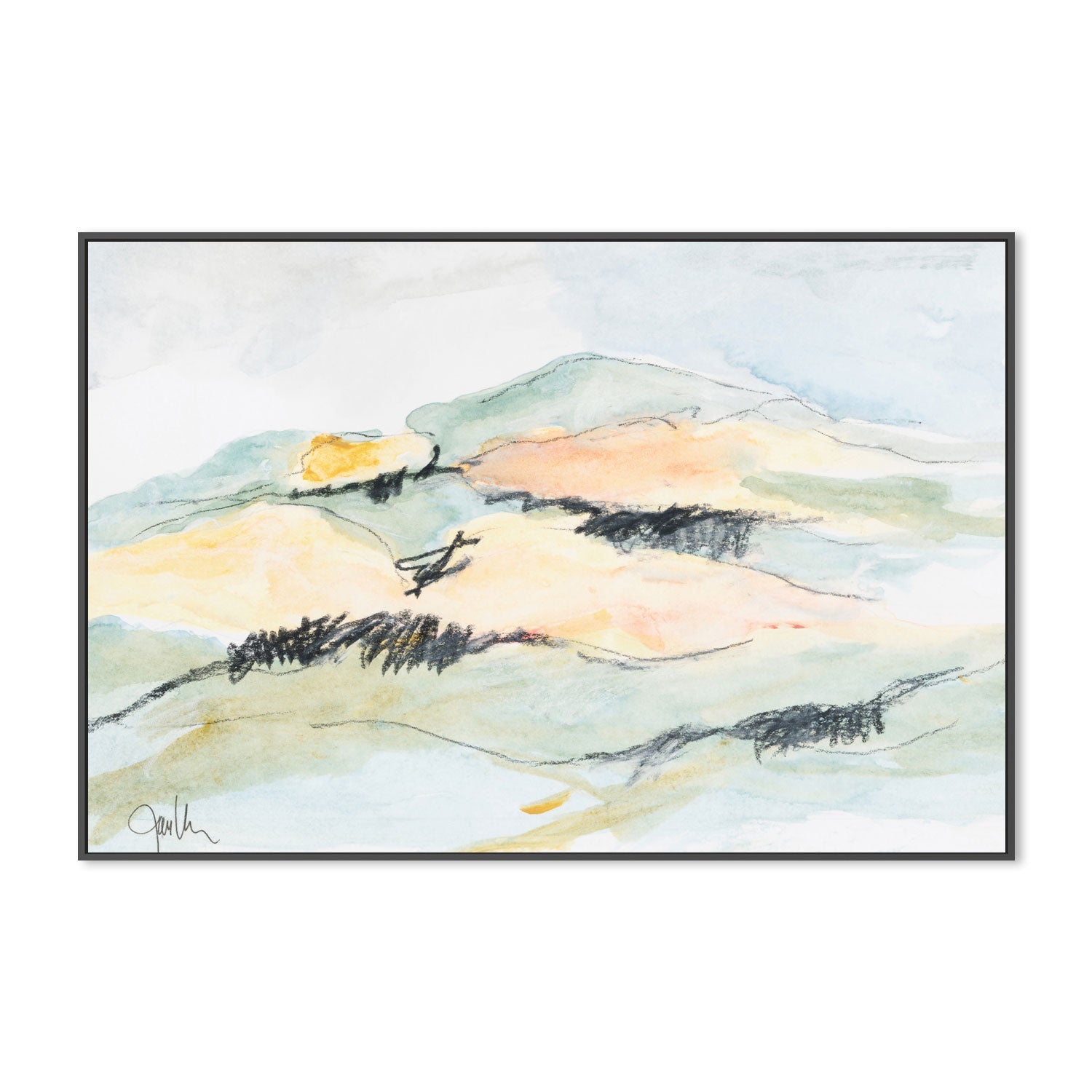 wall-art-print-canvas-poster-framed-Pastel Mountain, Style A , By Jan Weiss , By Jan Weiss-3