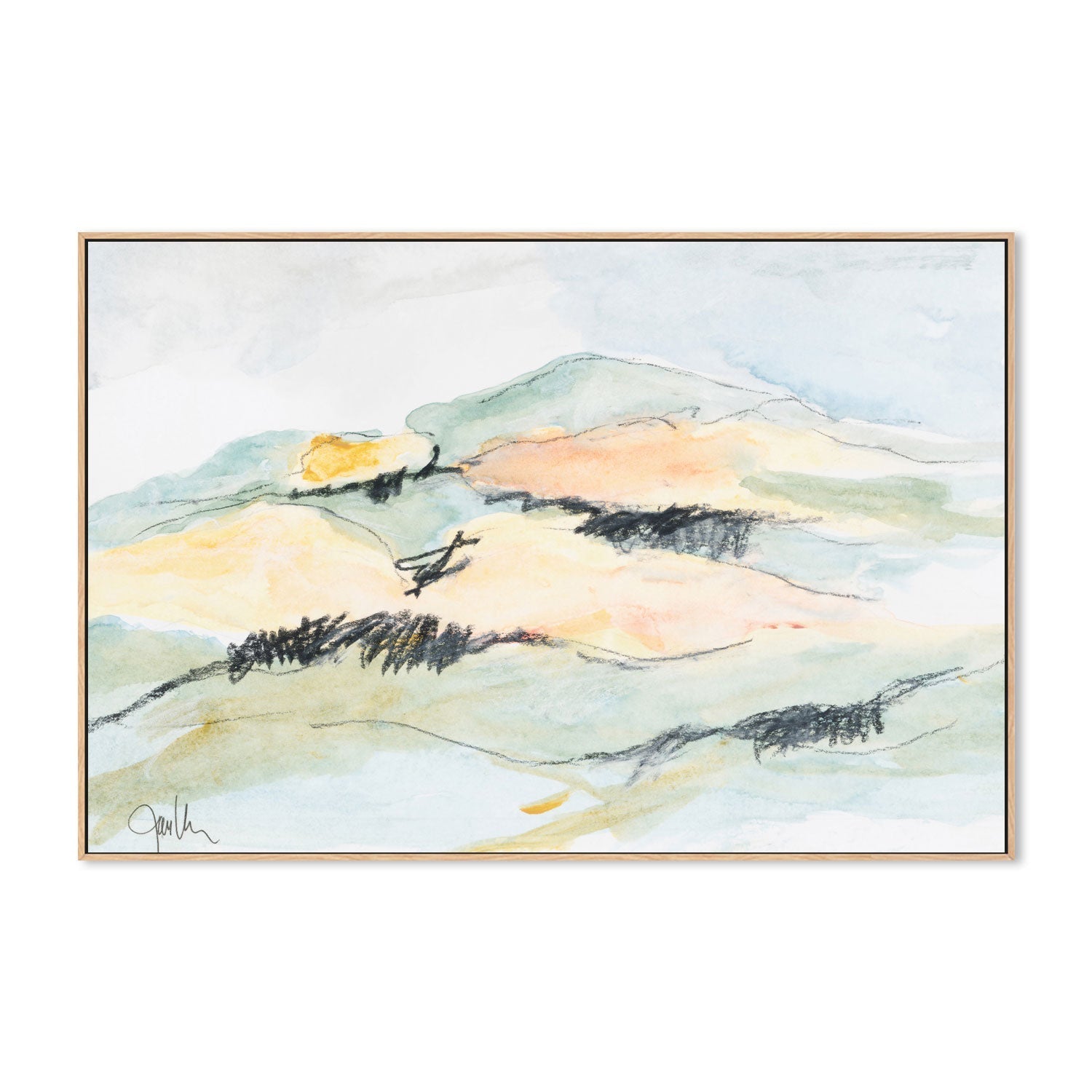 wall-art-print-canvas-poster-framed-Pastel Mountain, Style A , By Jan Weiss , By Jan Weiss-4