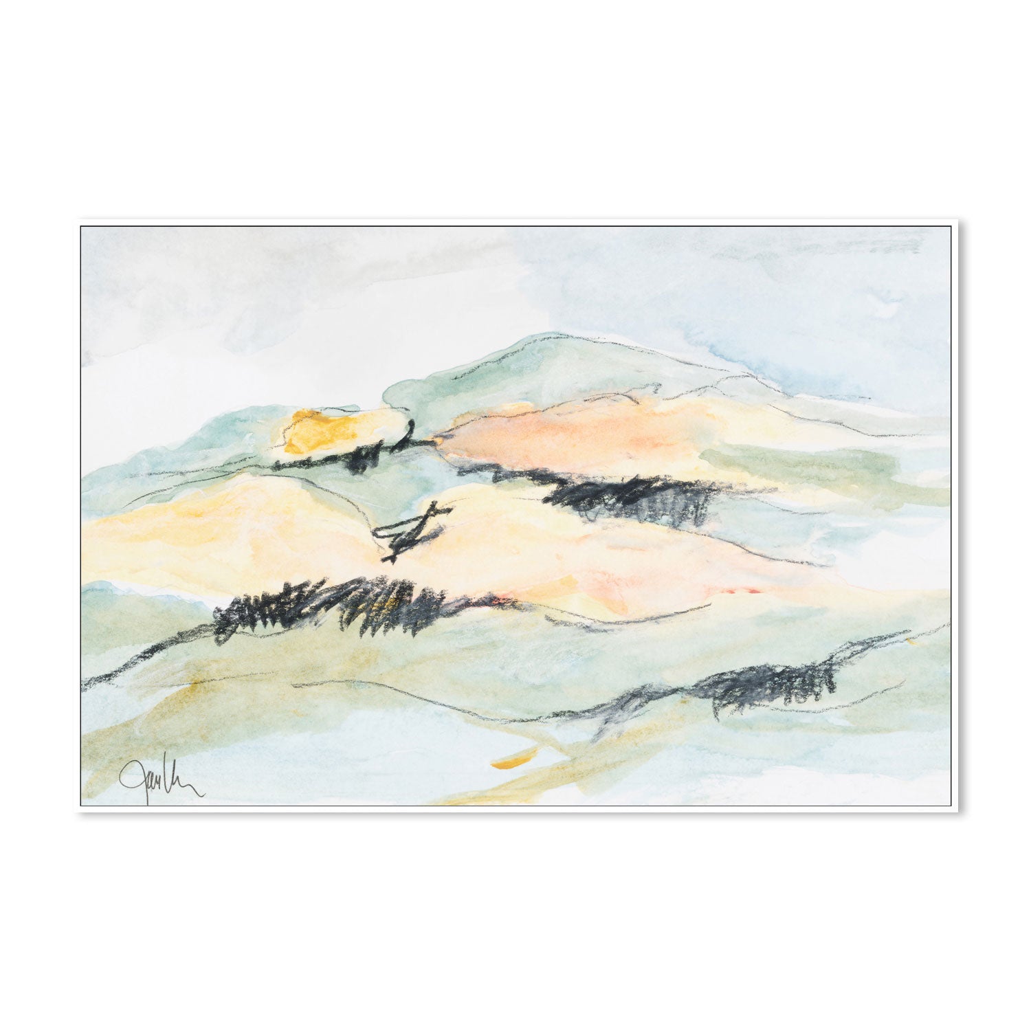 wall-art-print-canvas-poster-framed-Pastel Mountain, Style A , By Jan Weiss , By Jan Weiss-5