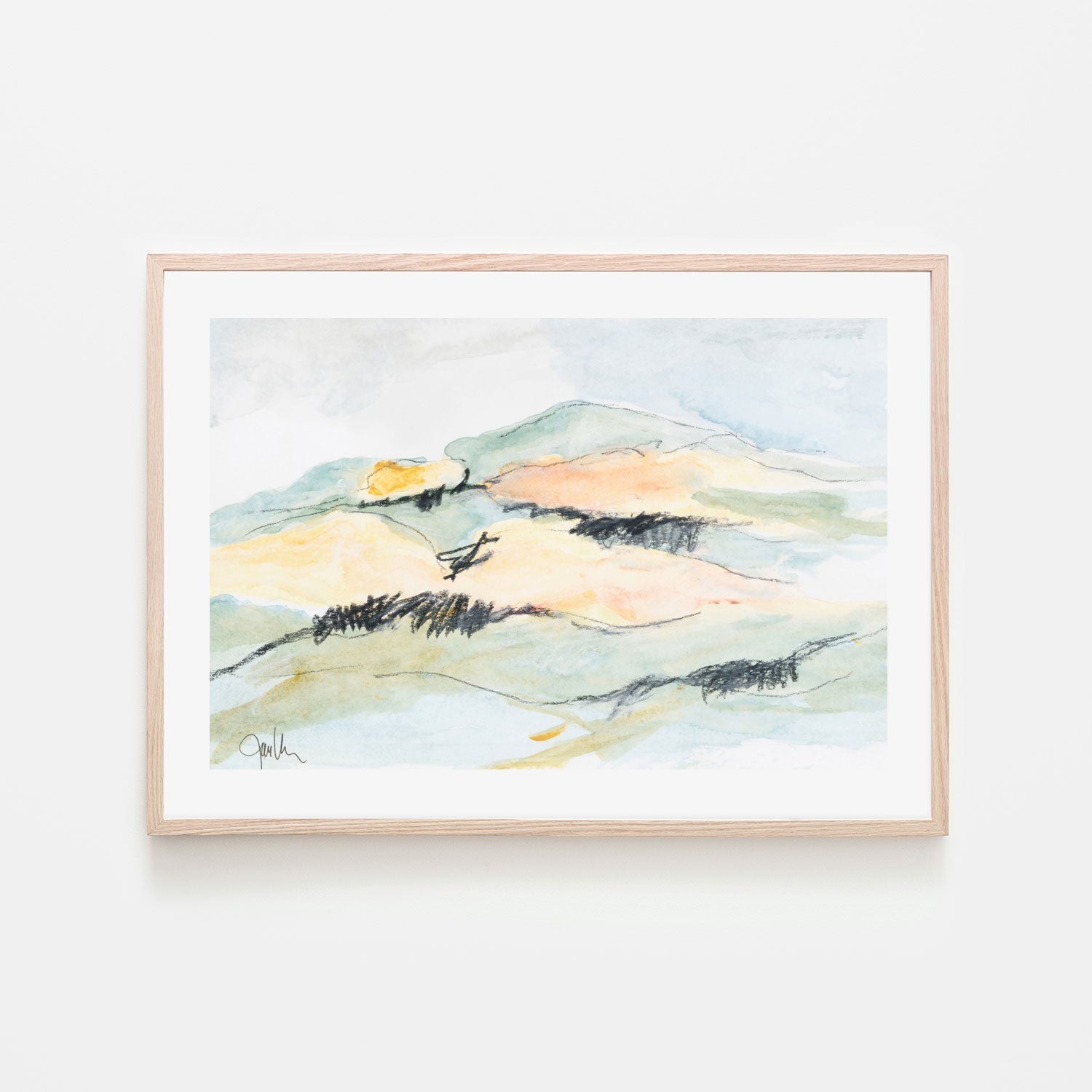 wall-art-print-canvas-poster-framed-Pastel Mountain, Style A , By Jan Weiss , By Jan Weiss-6