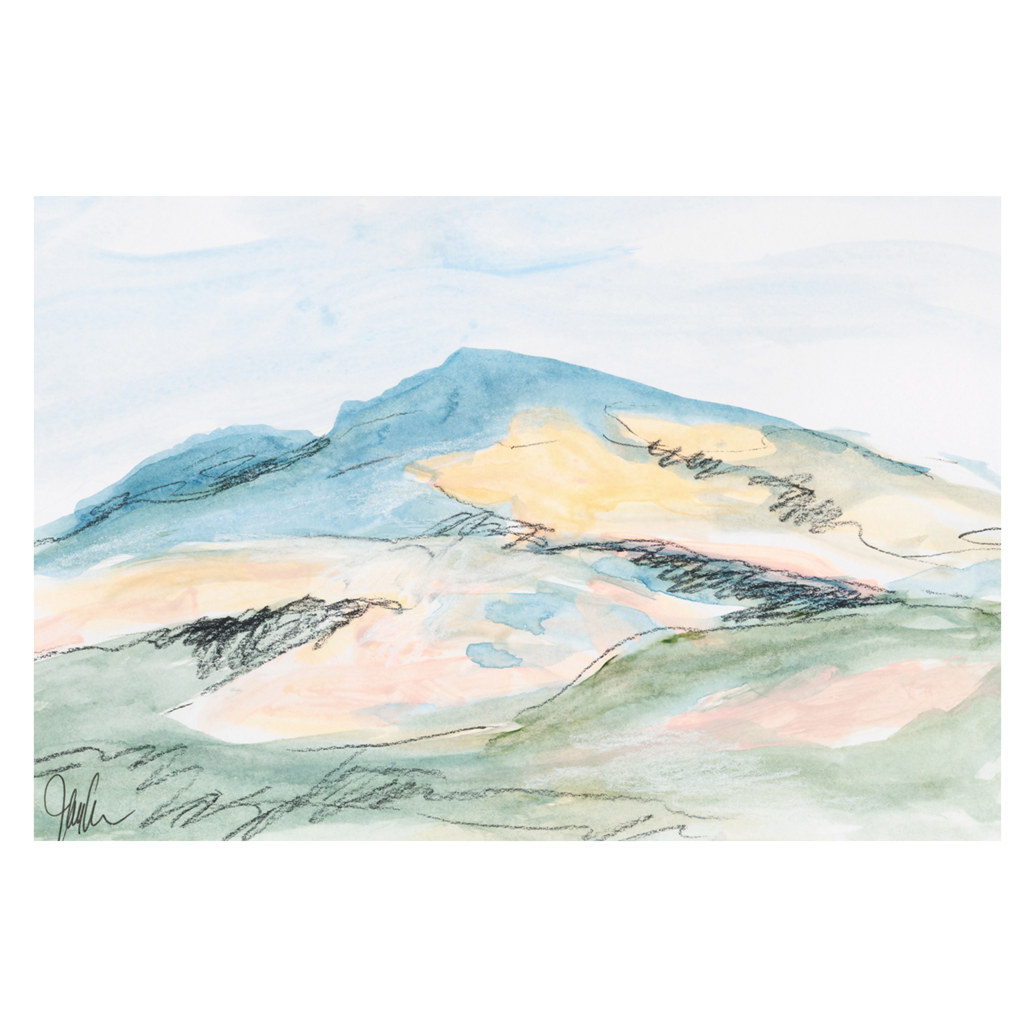 wall-art-print-canvas-poster-framed-Pastel Mountain, Style B , By Jan Weiss , By Jan Weiss-1