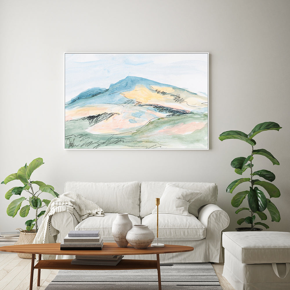 wall-art-print-canvas-poster-framed-Pastel Mountain, Style B , By Jan Weiss , By Jan Weiss-2