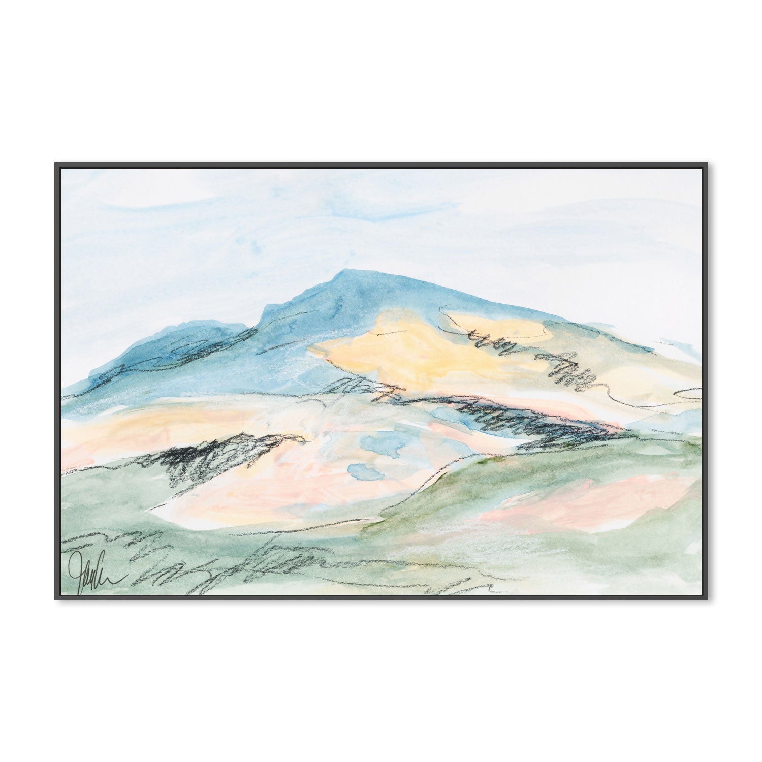 wall-art-print-canvas-poster-framed-Pastel Mountain, Style B , By Jan Weiss , By Jan Weiss-3